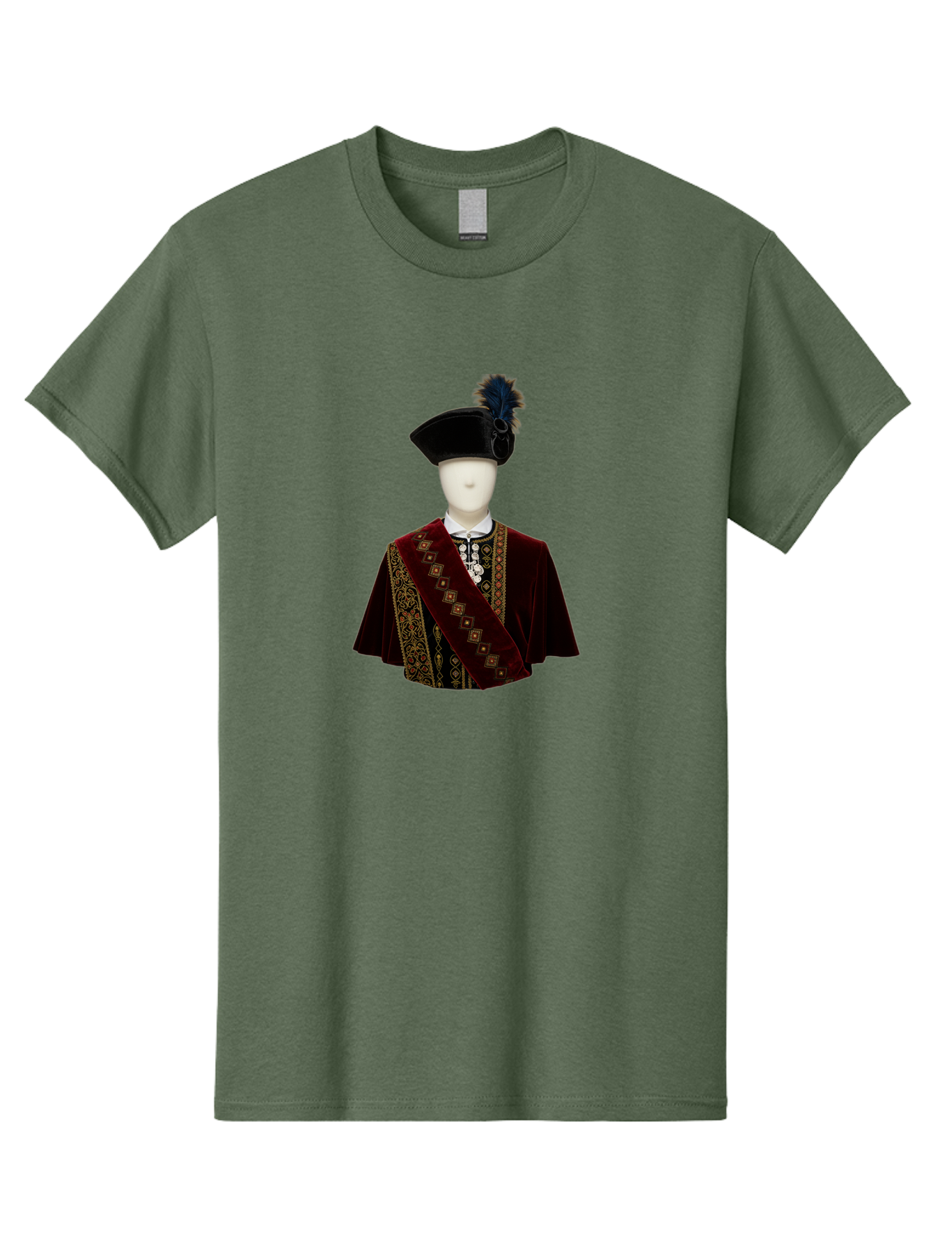 Mannequin-In-Sash-Coat-And-Hat Men'S Graphic Tee, 100% Cotton, Comfortable Casual Summer Wear, Machine Washable, Vintage Camera, Old Camera, Antique Camera, Black Camera, Classic Photography, Photography Equipment, Nostalgic Device, Bag759