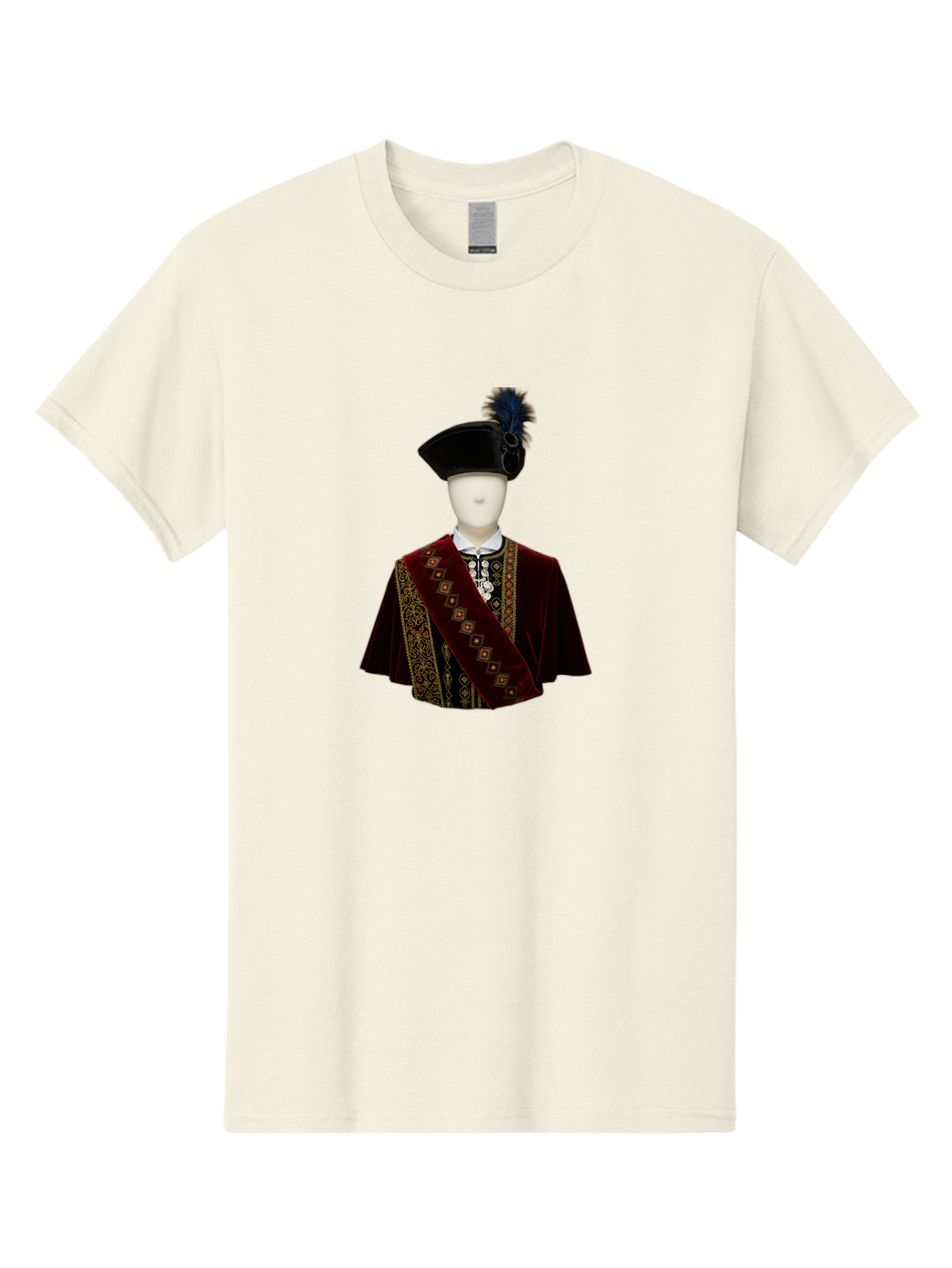 Mannequin-In-Sash-Coat-And-Hat Men'S Graphic Tee, 100% Cotton, Comfortable Casual Summer Wear, Machine Washable, Vintage Camera, Old Camera, Antique Camera, Black Camera, Classic Photography, Photography Equipment, Nostalgic Device, Bag759
