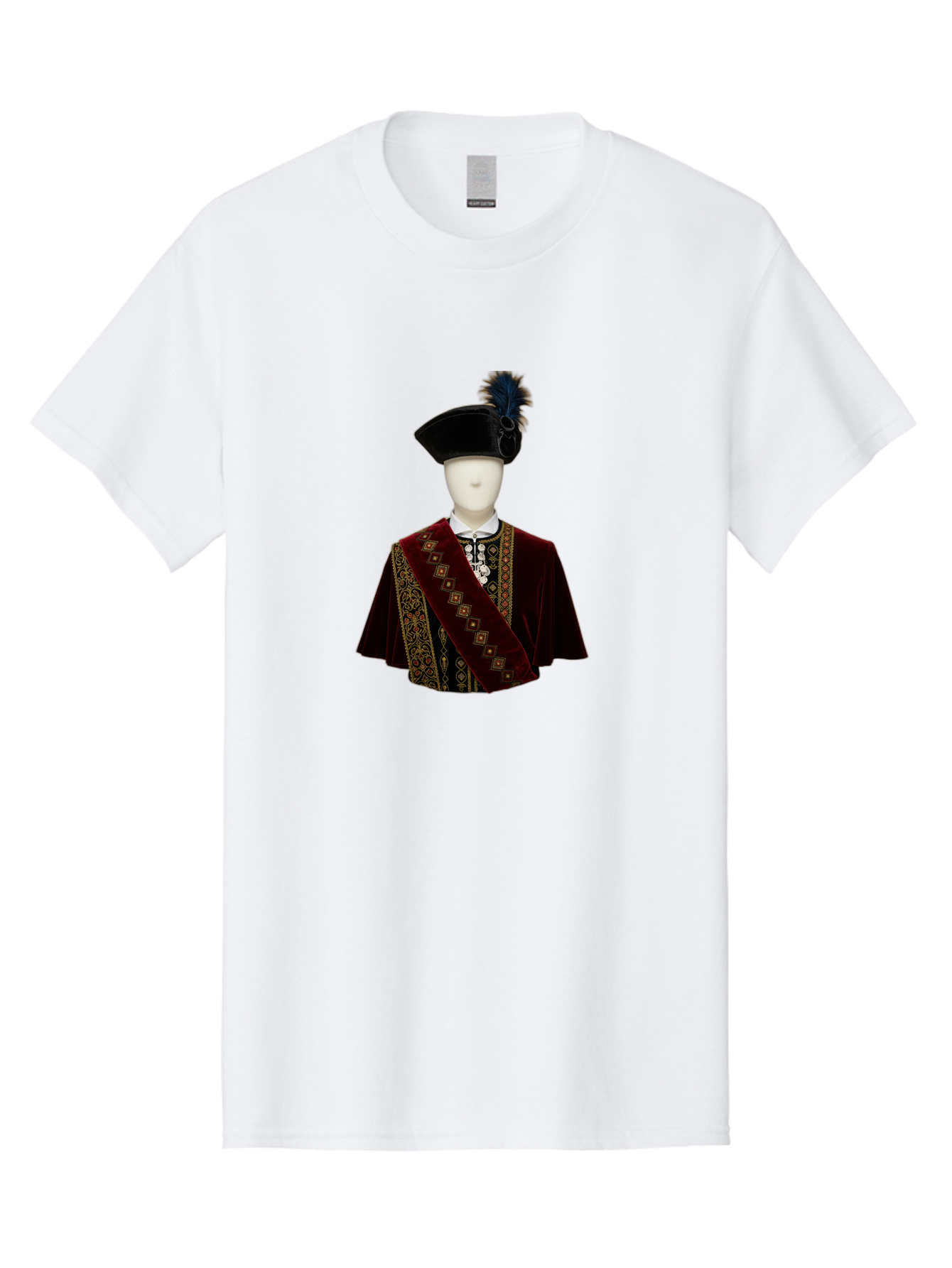 Mannequin-In-Sash-Coat-And-Hat Men'S Graphic Tee, 100% Cotton, Comfortable Casual Summer Wear, Machine Washable, Vintage Camera, Old Camera, Antique Camera, Black Camera, Classic Photography, Photography Equipment, Nostalgic Device, Bag759