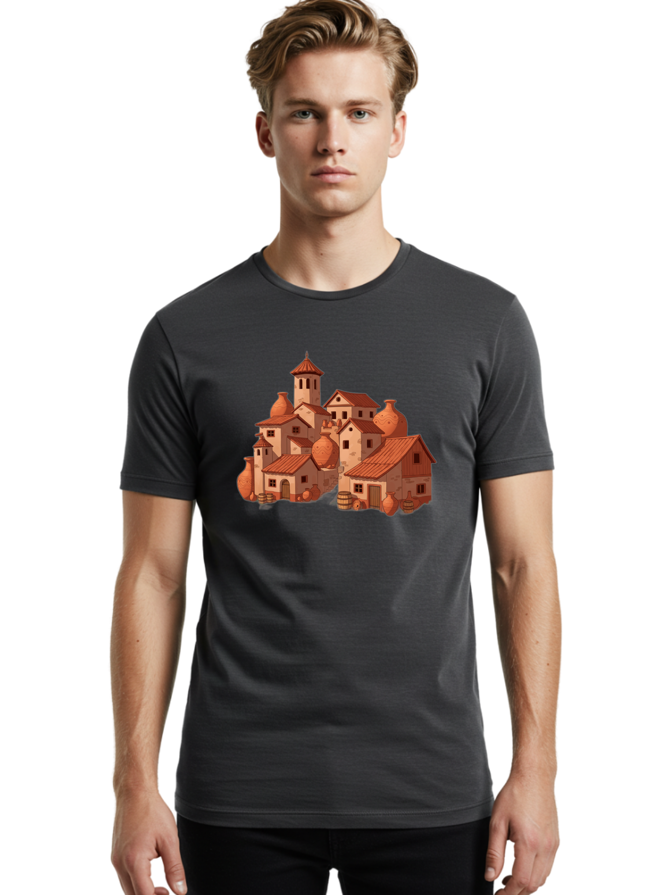 Medieval-Village Men'S Graphic Tee, 100% Cotton, Comfortable Casual Summer Wear, Machine Washable, Vintage Camera, Old Camera, Antique Camera, Black Camera, Classic Photography, Photography Equipment, Nostalgic Device, Film Camera, Camera Art Bag769