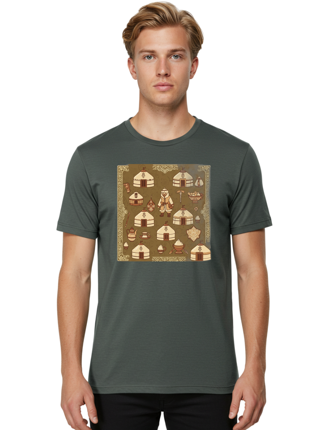 Mongolian-Yurt-Collection Men'S Graphic Tee, 100% Cotton, Comfortable Casual Summer Wear, Machine Washable, Vintage Camera, Old Camera, Antique Camera, Black Camera, Classic Photography, Photography Equipment, Nostalgic Device, Film Camera, Bag801