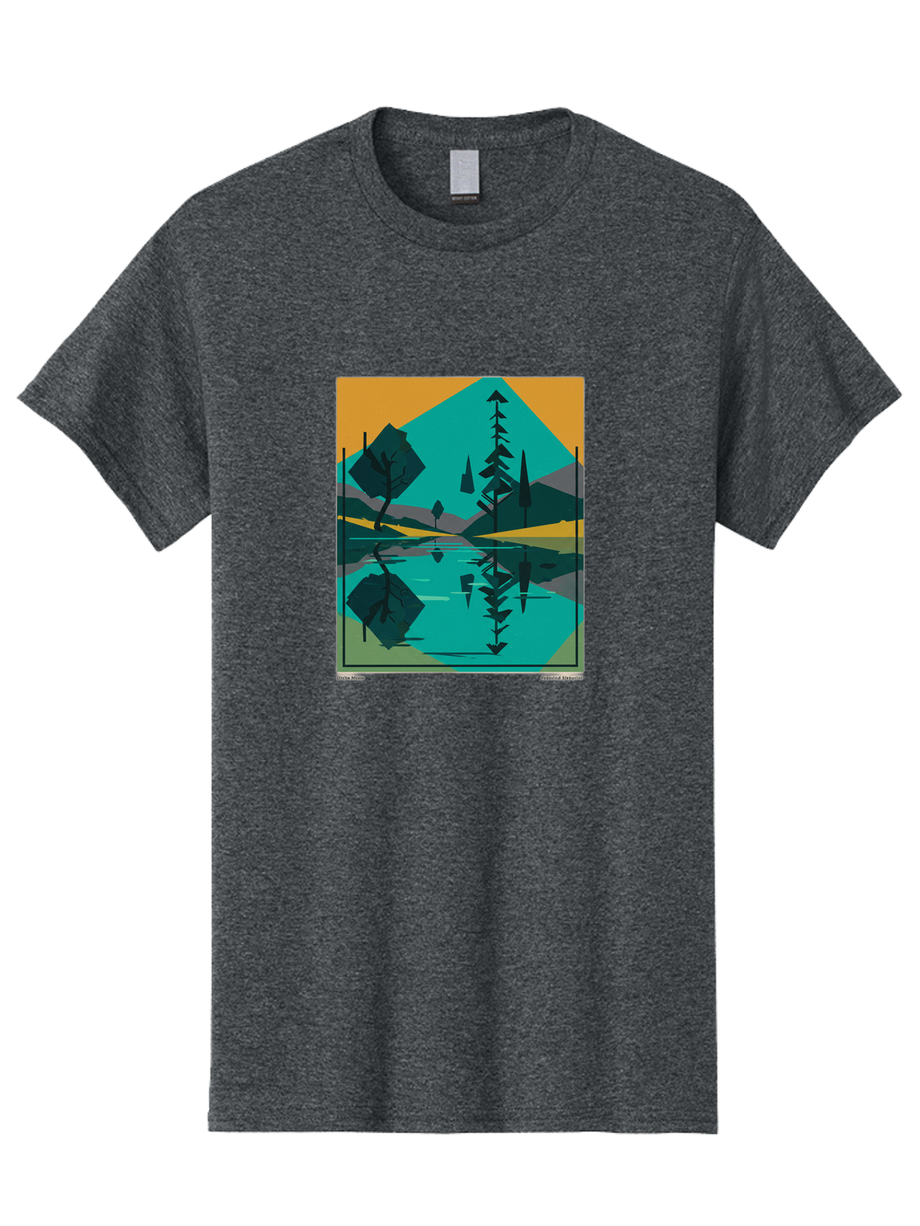 Mountain-Lake-Landscape Men'S Graphic Tee, 100% Cotton, Comfortable Casual Summer Wear, Machine Washable, Vintage Camera, Old Camera, Antique Camera, Black Camera, Classic Photography, Photography Equipment, Nostalgic Device, Film Camera, Bag821