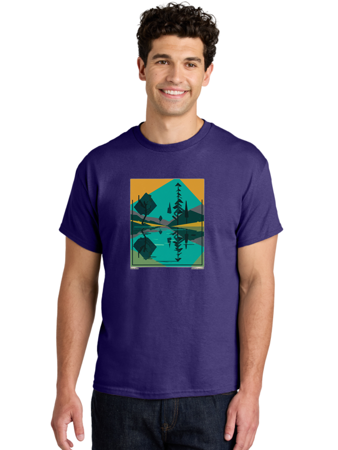 Mountain-Lake-Landscape Men'S Graphic Tee, 100% Cotton, Comfortable Casual Summer Wear, Machine Washable, Vintage Camera, Old Camera, Antique Camera, Black Camera, Classic Photography, Photography Equipment, Nostalgic Device, Film Camera, Bag821