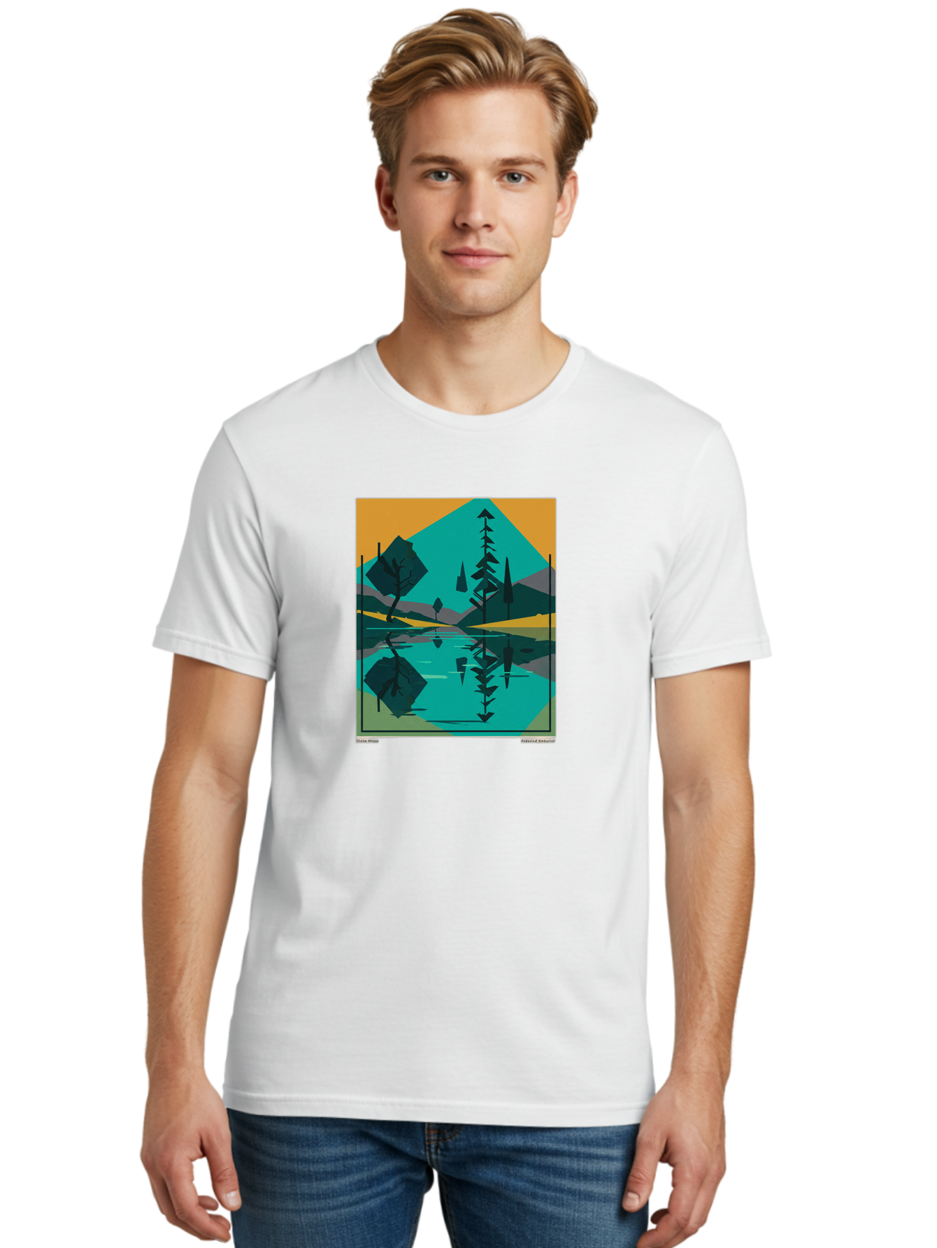 Mountain-Lake-Landscape Men'S Graphic Tee, 100% Cotton, Comfortable Casual Summer Wear, Machine Washable, Vintage Camera, Old Camera, Antique Camera, Black Camera, Classic Photography, Photography Equipment, Nostalgic Device, Film Camera, Bag821