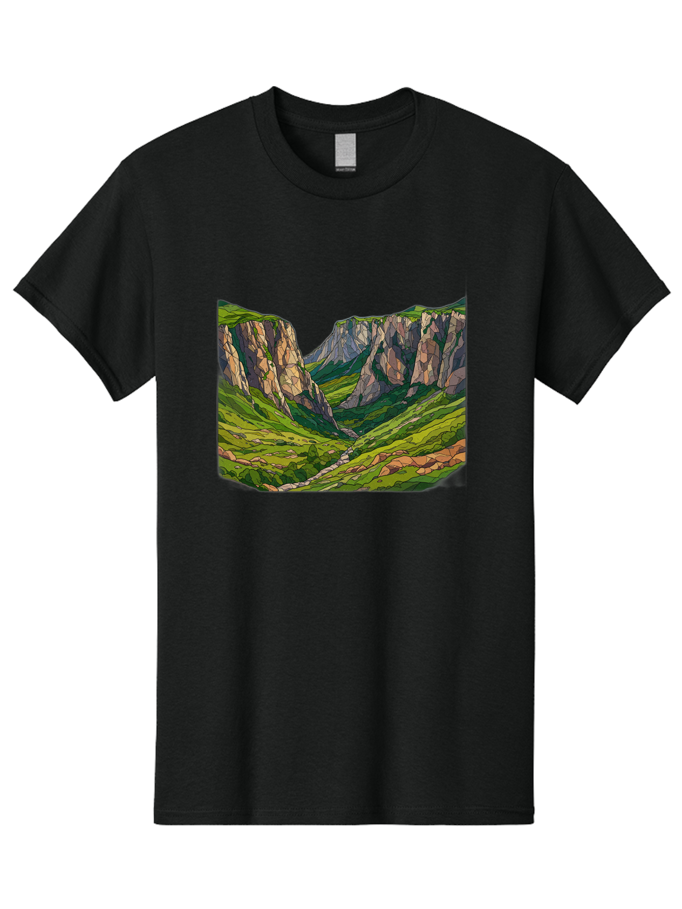 Mountain-Landscape-1 Men'S Graphic Tee, 100% Cotton, Comfortable Casual Summer Wear, Machine Washable, Vintage Camera, Old Camera, Antique Camera, Black Camera, Classic Photography, Photography Equipment, Nostalgic Device, Film Camera, Bag824