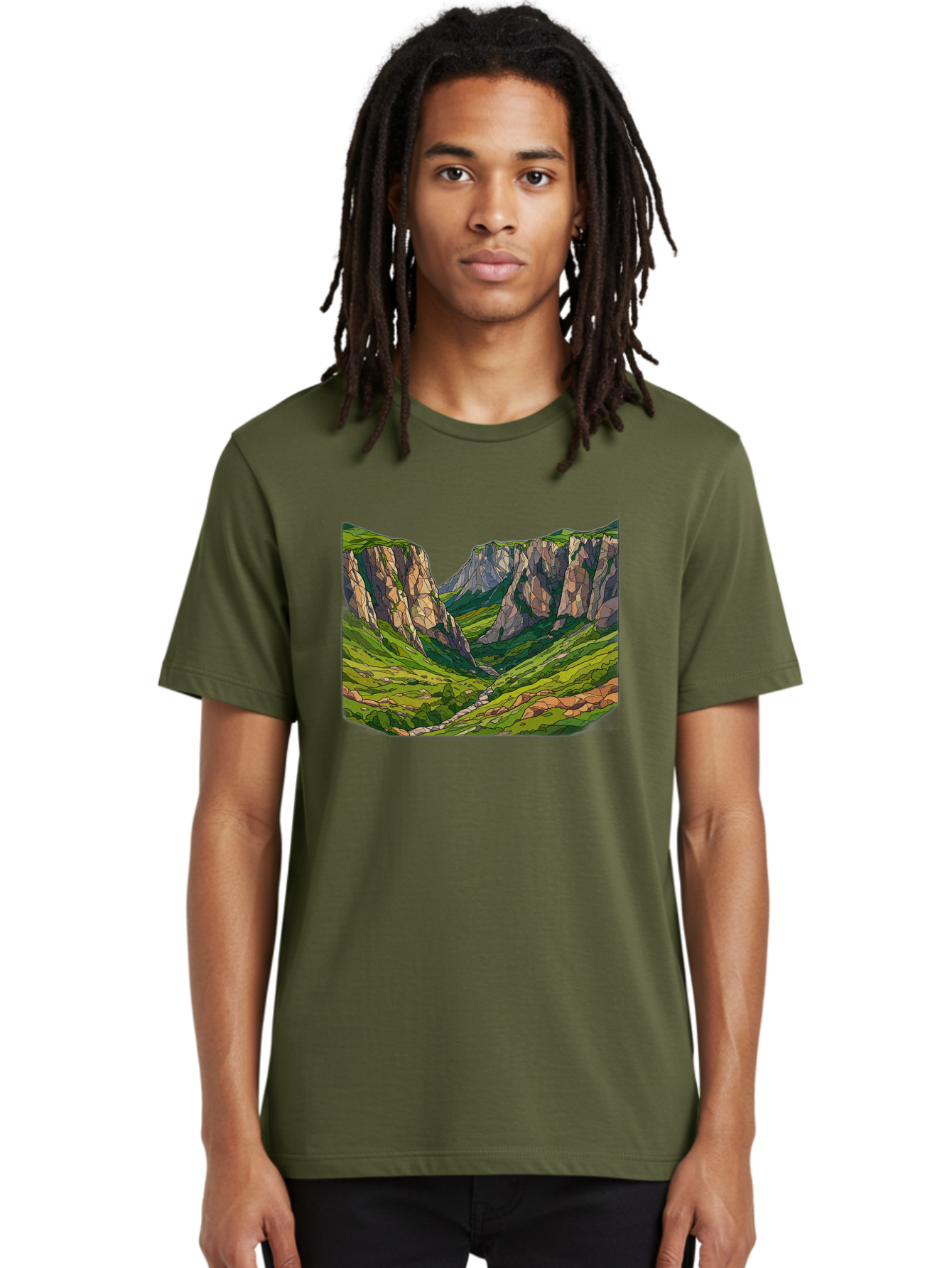 Mountain-Landscape-1 Men'S Graphic Tee, 100% Cotton, Comfortable Casual Summer Wear, Machine Washable, Vintage Camera, Old Camera, Antique Camera, Black Camera, Classic Photography, Photography Equipment, Nostalgic Device, Film Camera, Bag824