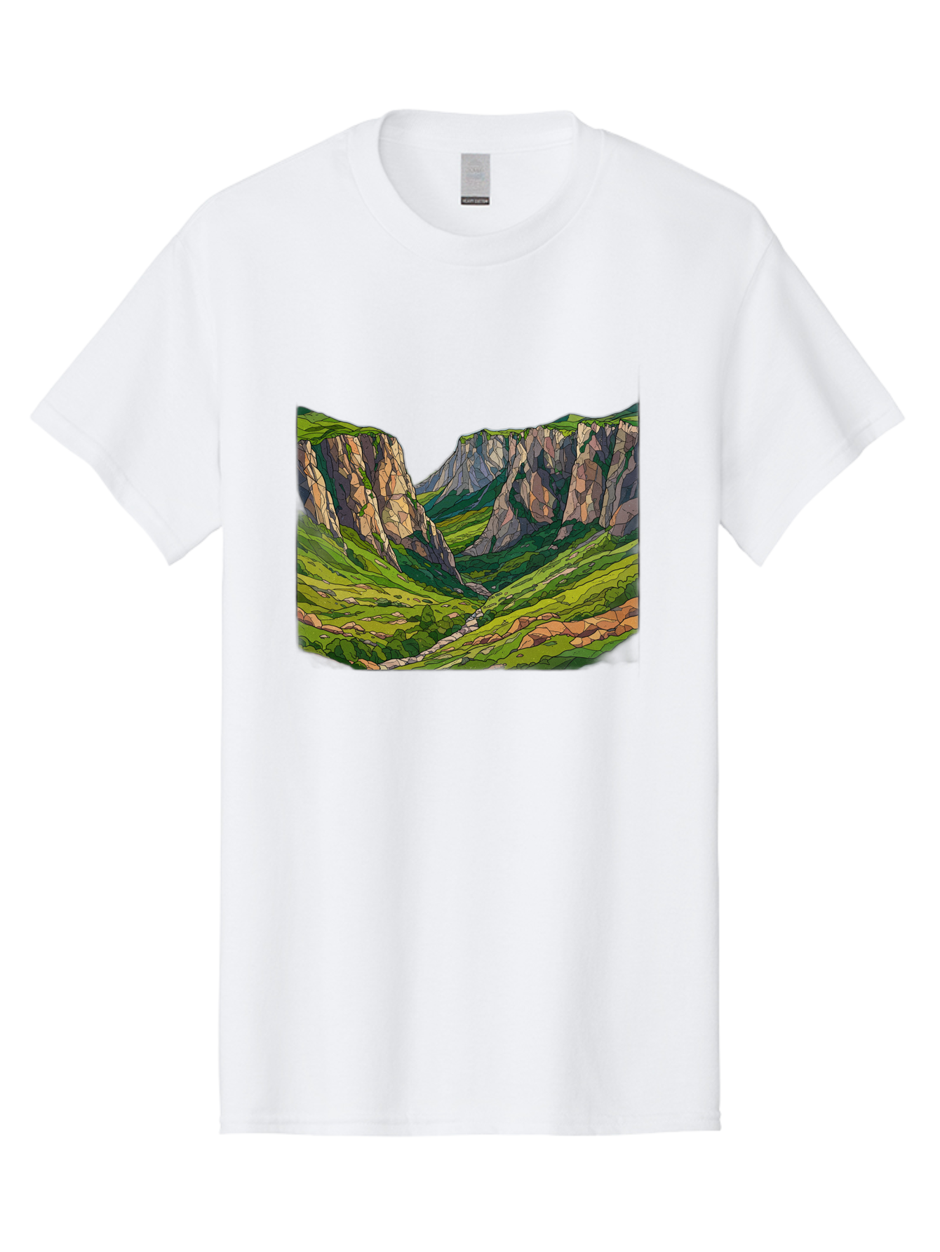 Mountain-Landscape-1 Men'S Graphic Tee, 100% Cotton, Comfortable Casual Summer Wear, Machine Washable, Vintage Camera, Old Camera, Antique Camera, Black Camera, Classic Photography, Photography Equipment, Nostalgic Device, Film Camera, Bag824