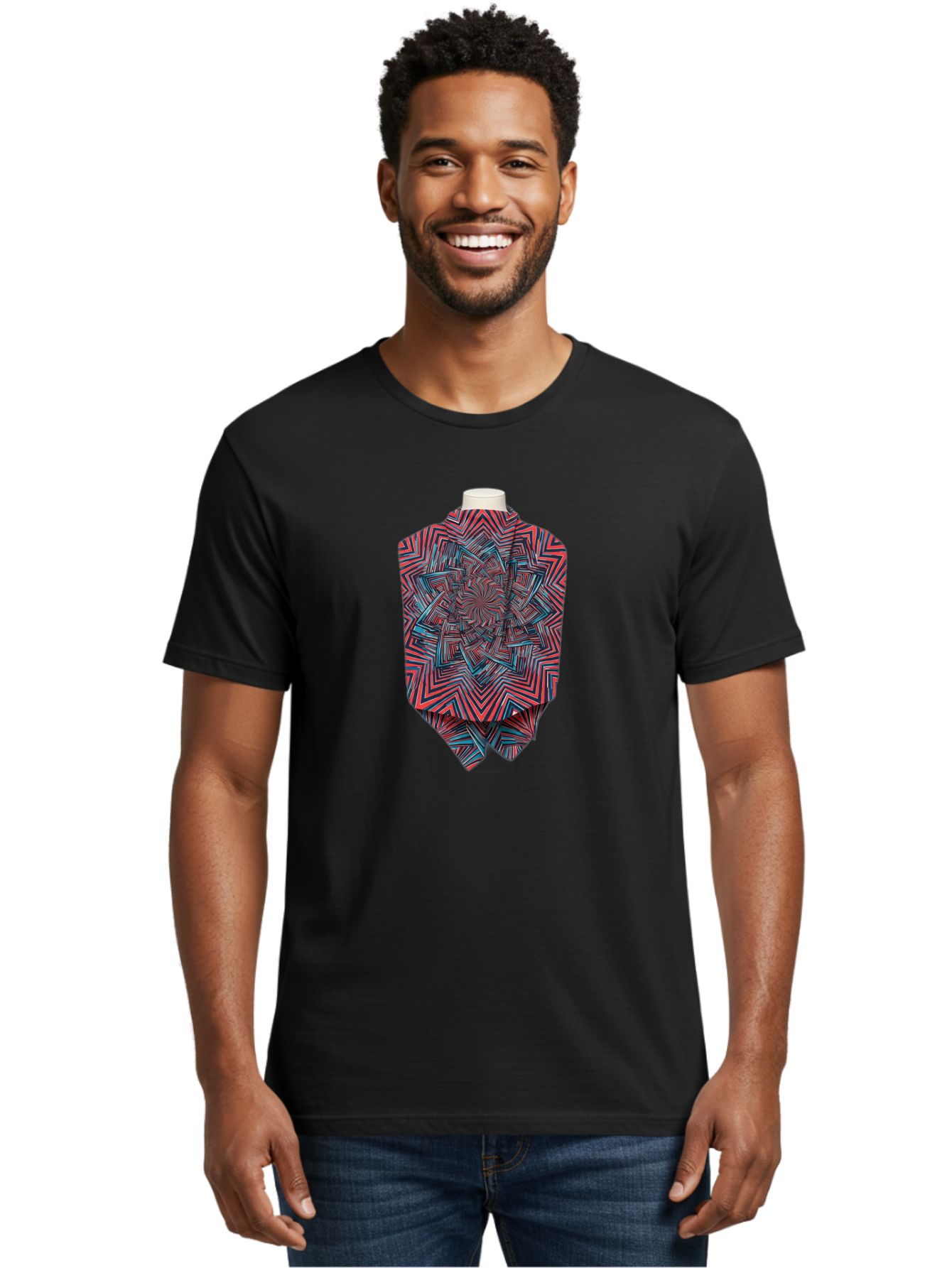 Multicolored-Geometric-Poncho Men'S Graphic Tee, 100% Cotton, Comfortable Casual Summer Wear, Machine Washable, Vintage Camera, Old Camera, Antique Camera, Black Camera, Classic Photography, Photography Equipment, Nostalgic Device, Bag832