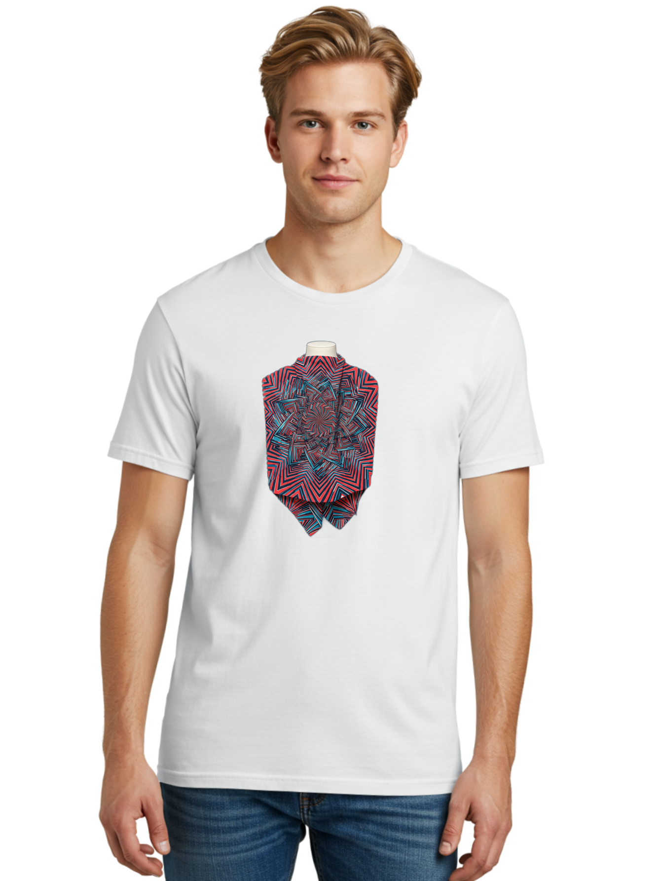 Multicolored-Geometric-Poncho Men'S Graphic Tee, 100% Cotton, Comfortable Casual Summer Wear, Machine Washable, Vintage Camera, Old Camera, Antique Camera, Black Camera, Classic Photography, Photography Equipment, Nostalgic Device, Bag832