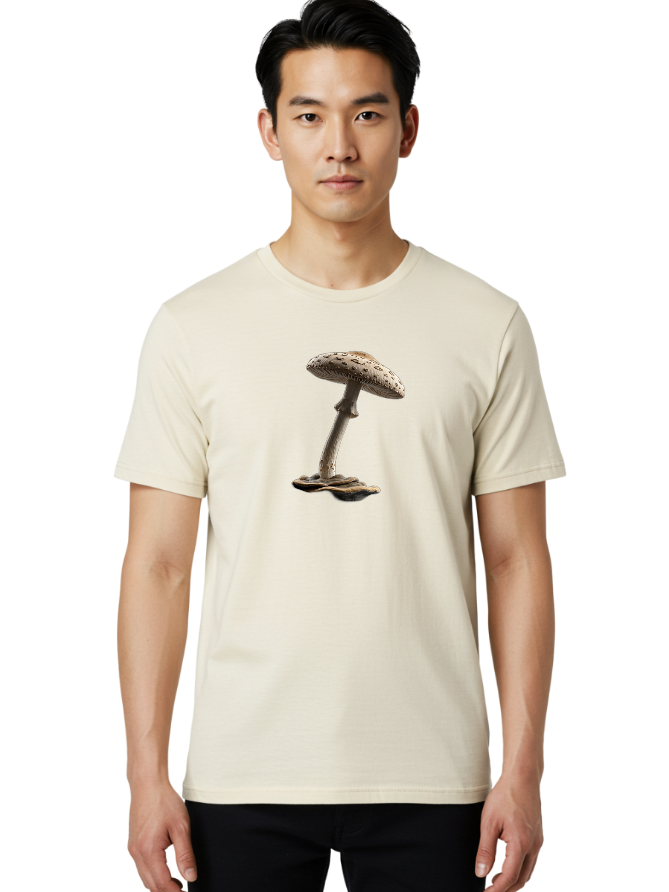 Mushroom Men'S Graphic Tee, 100% Cotton, Comfortable Casual Summer Wear, Machine Washable, Vintage Camera, Old Camera, Antique Camera, Black Camera, Classic Photography, Photography Equipment, Nostalgic Device, Film Camera, Camera Art Bag841