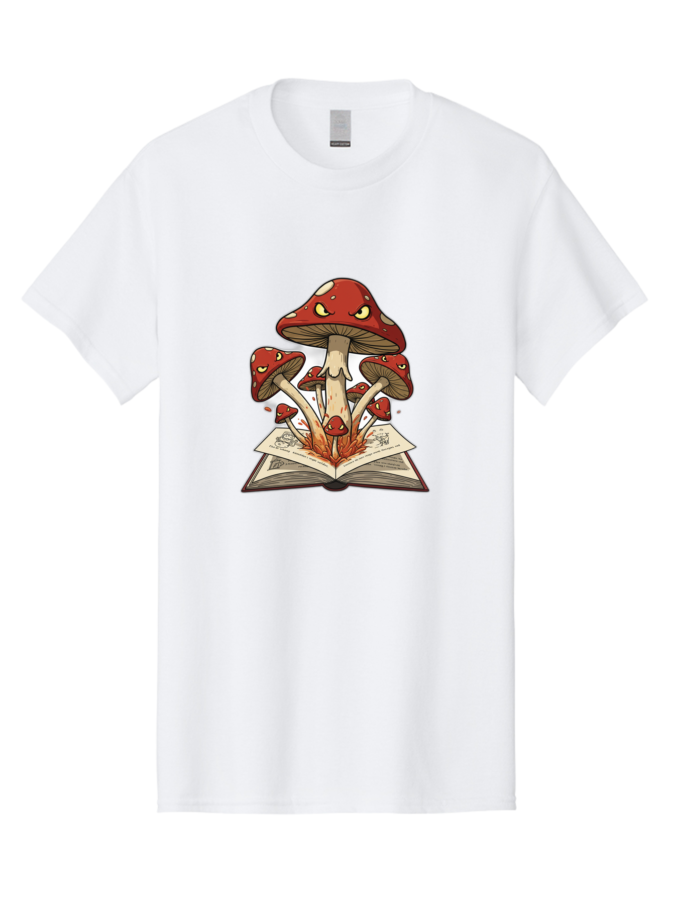 Mushrooms-Emerging-From-Book-1 Men'S Graphic Tee, 100% Cotton, Comfortable Casual Summer Wear, Machine Washable, Vintage Camera, Old Camera, Antique Camera, Black Camera, Classic Photography, Photography Equipment, Nostalgic Device, Bag842