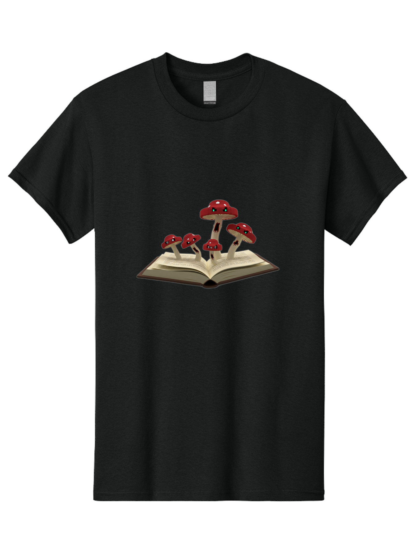 Mushrooms-Growing-From-Book Men'S Graphic Tee, 100% Cotton, Comfortable Casual Summer Wear, Machine Washable, Vintage Camera, Old Camera, Antique Camera, Black Camera, Classic Photography, Photography Equipment, Nostalgic Device, Film Camera, Bag844