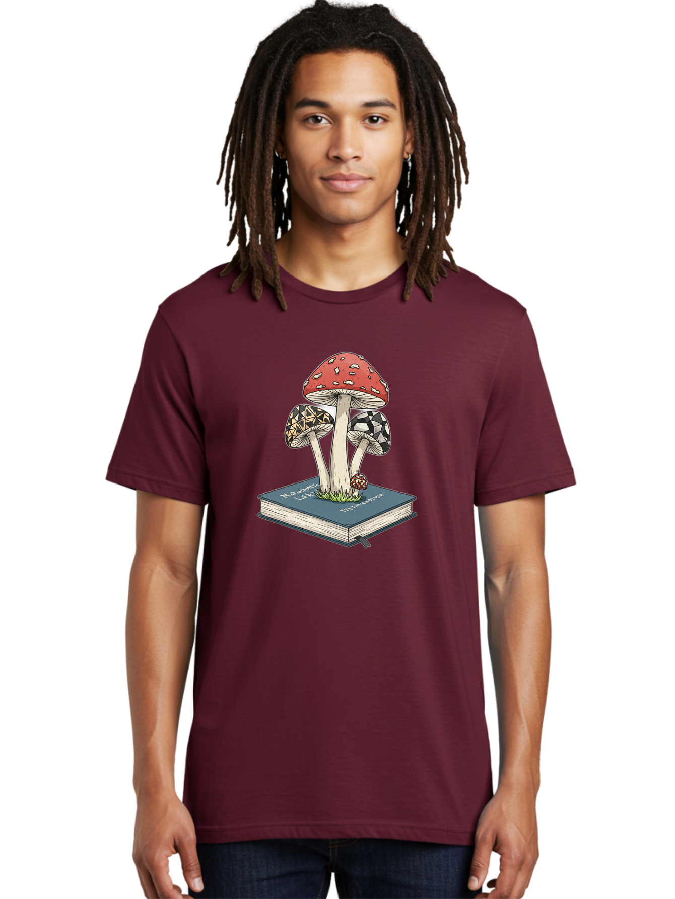 Mushrooms-On-Book-1 Men'S Graphic Tee, 100% Cotton, Comfortable Casual Summer Wear, Machine Washable, Vintage Camera, Old Camera, Antique Camera, Black Camera, Classic Photography, Photography Equipment, Nostalgic Device, Film Camera, Bag845