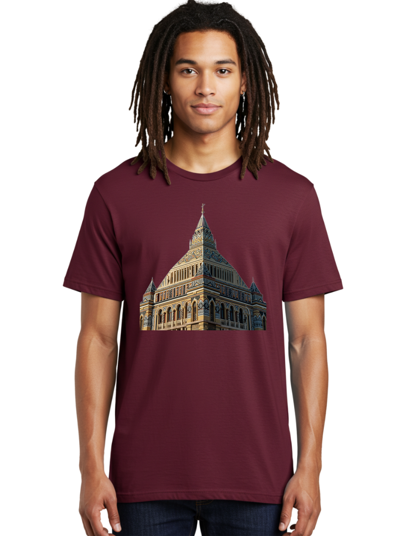 Ornate-Building Men'S Graphic Tee, 100% Cotton, Comfortable Casual Summer Wear, Machine Washable, Vintage Camera, Old Camera, Antique Camera, Black Camera, Classic Photography, Photography Equipment, Nostalgic Device, Film Camera, Camera Art Bag896