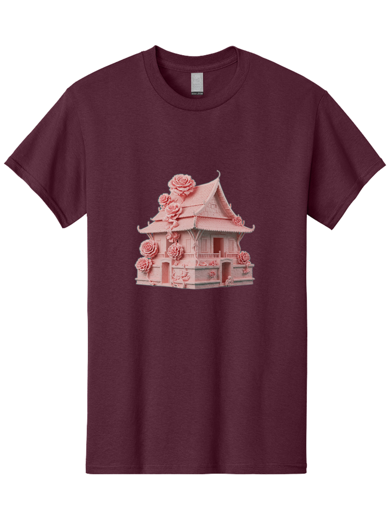 Pagoda-House-With-Roses Men'S Graphic Tee, 100% Cotton, Comfortable Casual Summer Wear, Machine Washable, Vintage Camera, Old Camera, Antique Camera, Black Camera, Classic Photography, Photography Equipment, Nostalgic Device, Film Camera, Bag921
