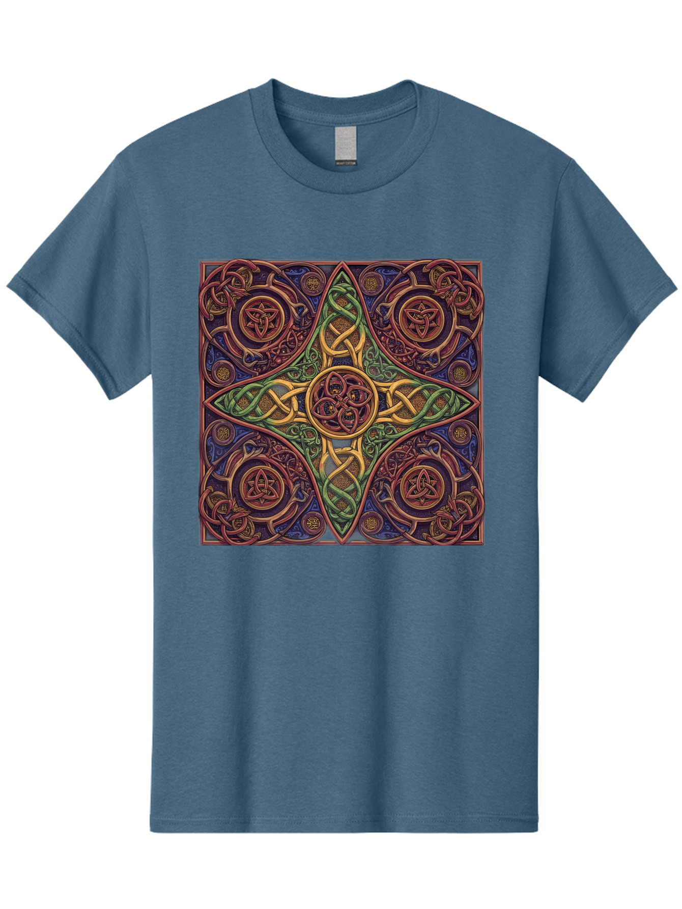 Pentagram-Celtic-Knot-Pattern Men'S Graphic Tee, 100% Cotton, Comfortable Casual Summer Wear, Machine Washable, Vintage Camera, Old Camera, Antique Camera, Black Camera, Classic Photography, Photography Equipment, Nostalgic Device, Bag943