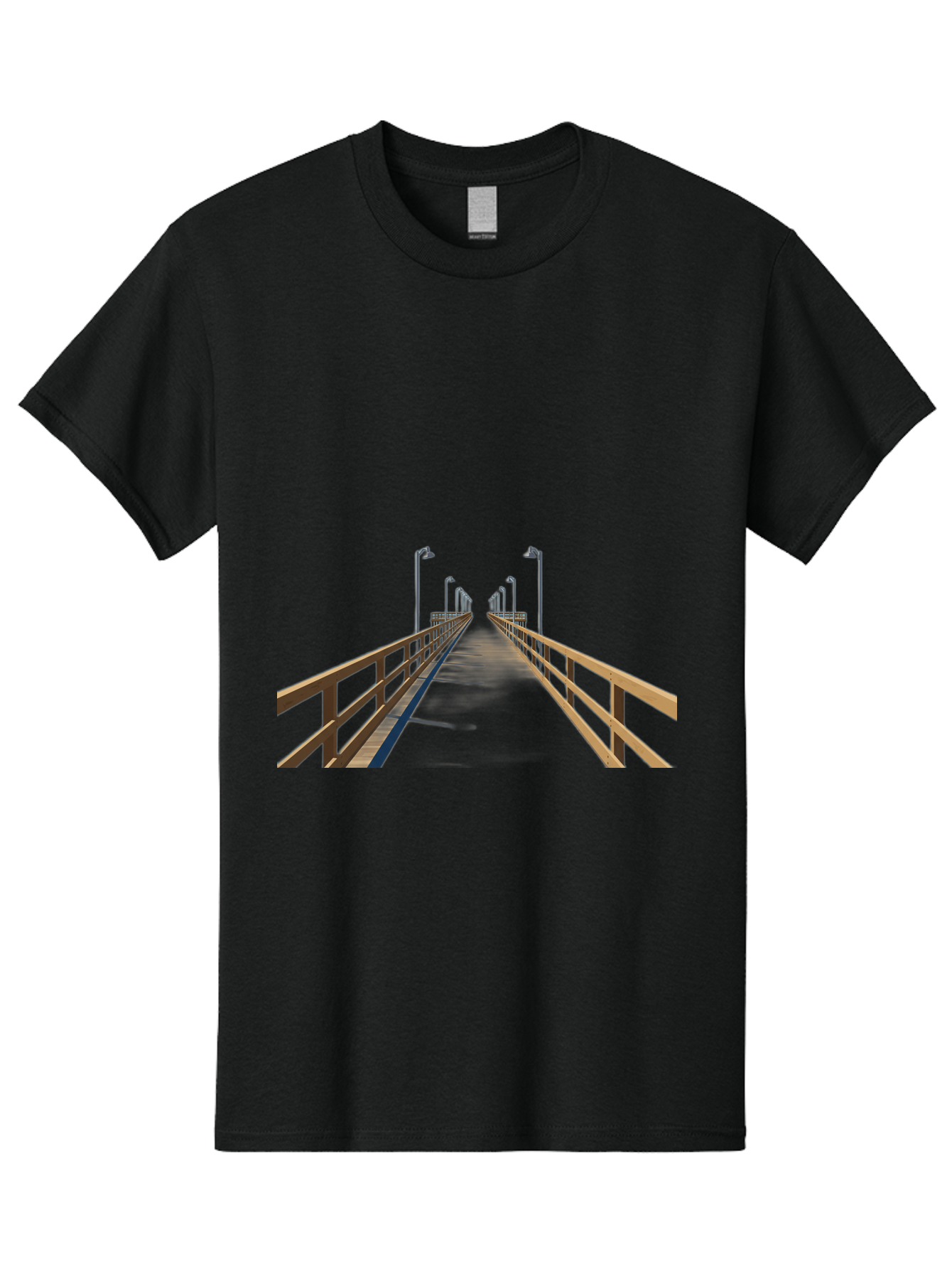 Pier-With-Street-Lights Men'S Graphic Tee, 100% Cotton, Comfortable Casual Summer Wear, Machine Washable, Vintage Camera, Old Camera, Antique Camera, Black Camera, Classic Photography, Photography Equipment, Nostalgic Device, Film Camera, Bag949