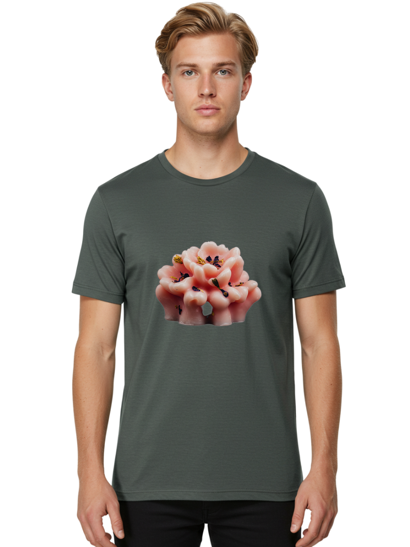 Pink-Flower-Shaped-Candle Men'S Graphic Tee, 100% Cotton, Comfortable Casual Summer Wear, Machine Washable, Vintage Camera, Old Camera, Antique Camera, Black Camera, Classic Photography, Photography Equipment, Nostalgic Device, Film Camera, Bag956