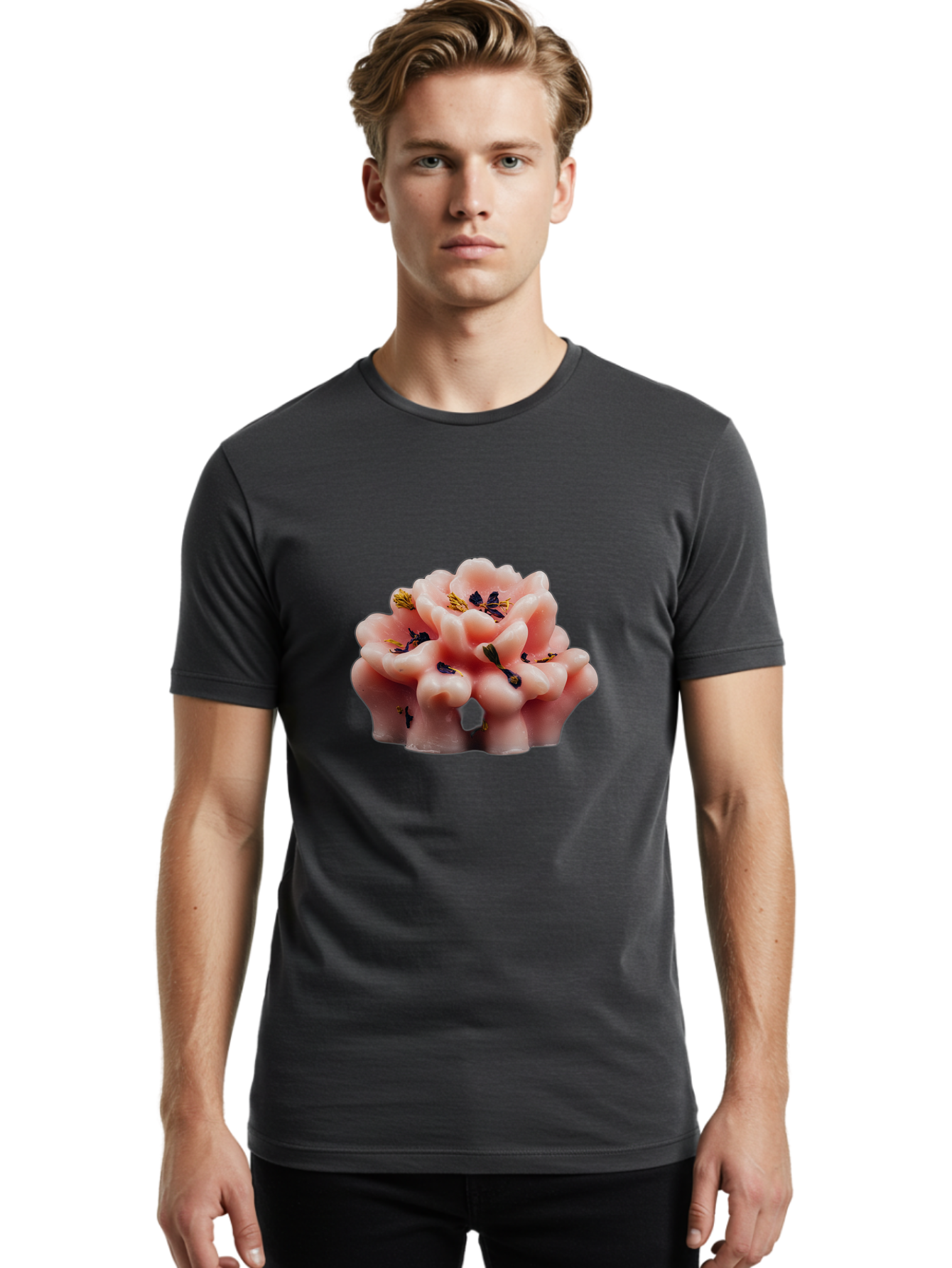 Pink-Flower-Shaped-Candle Men'S Graphic Tee, 100% Cotton, Comfortable Casual Summer Wear, Machine Washable, Vintage Camera, Old Camera, Antique Camera, Black Camera, Classic Photography, Photography Equipment, Nostalgic Device, Film Camera, Bag956