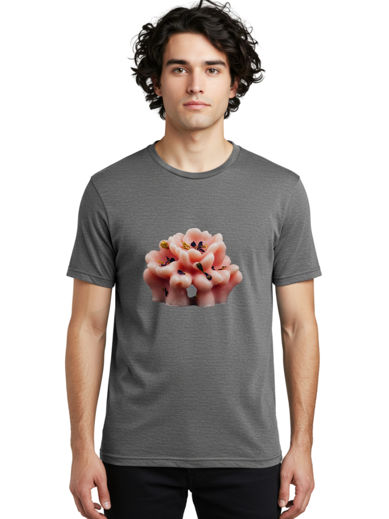 Pink-Flower-Shaped-Candle Men'S Graphic Tee, 100% Cotton, Comfortable Casual Summer Wear, Machine Washable, Vintage Camera, Old Camera, Antique Camera, Black Camera, Classic Photography, Photography Equipment, Nostalgic Device, Film Camera, Bag956