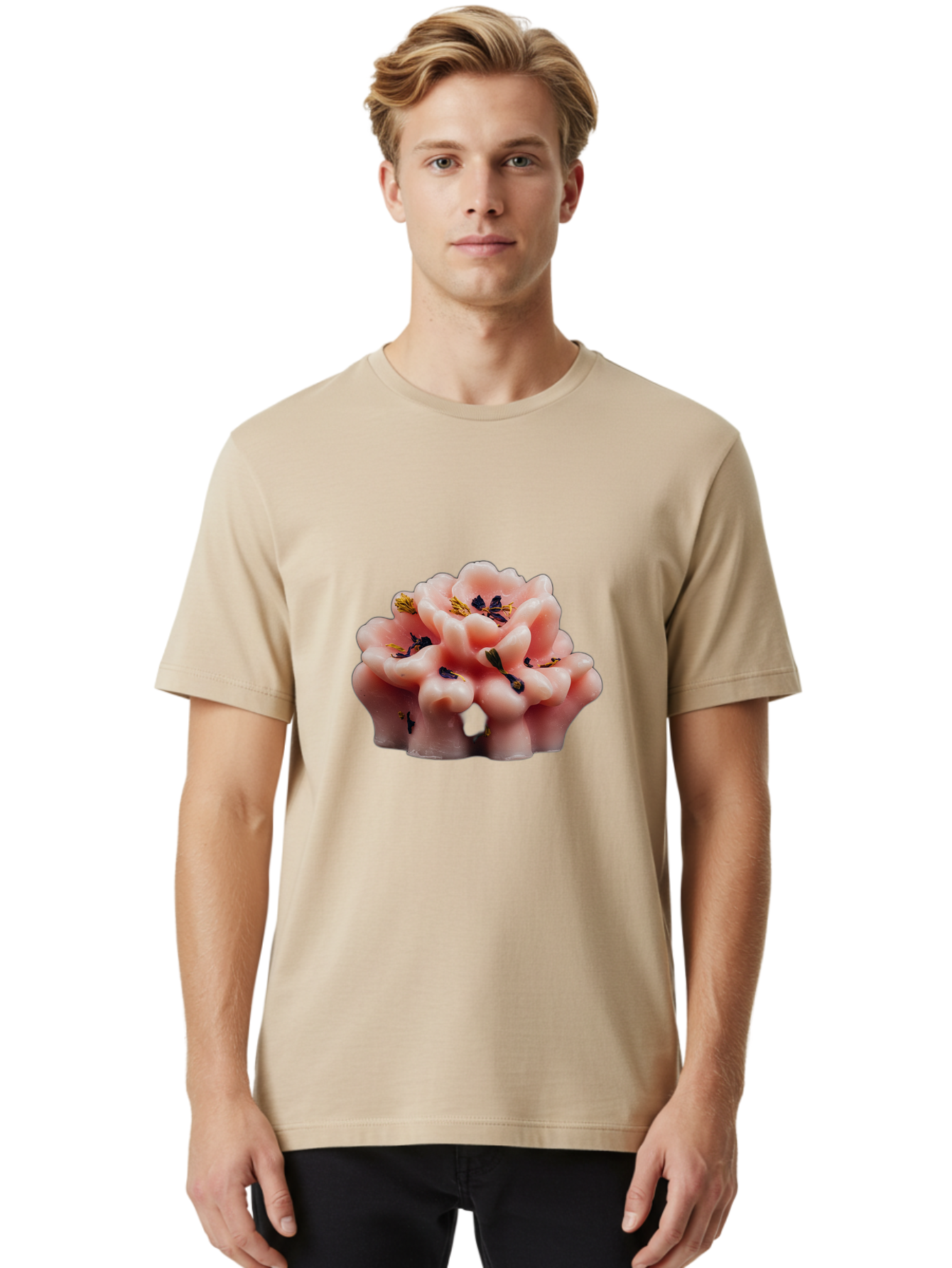 Pink-Flower-Shaped-Candle Men'S Graphic Tee, 100% Cotton, Comfortable Casual Summer Wear, Machine Washable, Vintage Camera, Old Camera, Antique Camera, Black Camera, Classic Photography, Photography Equipment, Nostalgic Device, Film Camera, Bag956