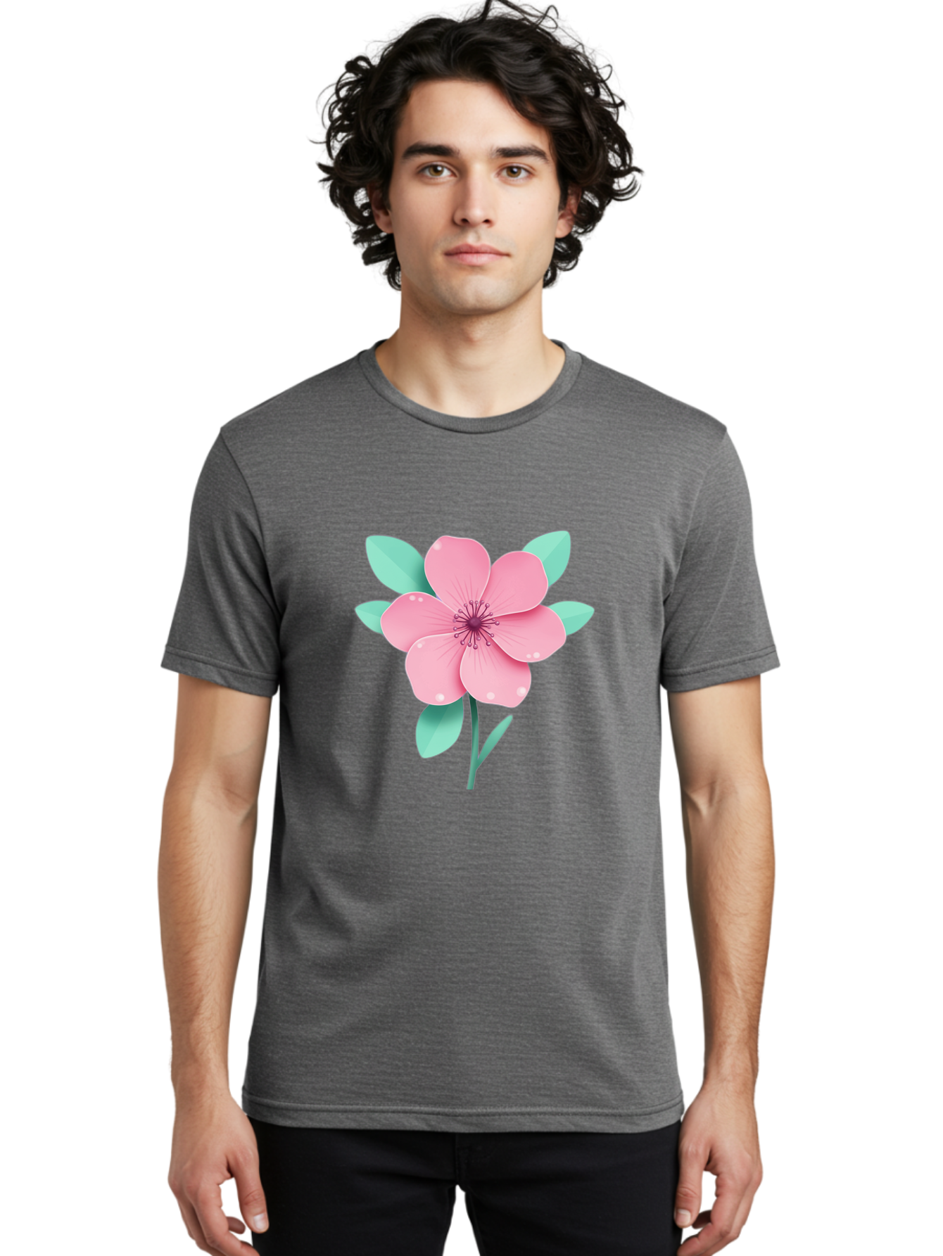 Pink-Flower Men'S Graphic Tee, 100% Cotton, Comfortable Casual Summer Wear, Machine Washable, Vintage Camera, Old Camera, Antique Camera, Black Camera, Classic Photography, Photography Equipment, Nostalgic Device, Film Camera, Camera Art Bag957