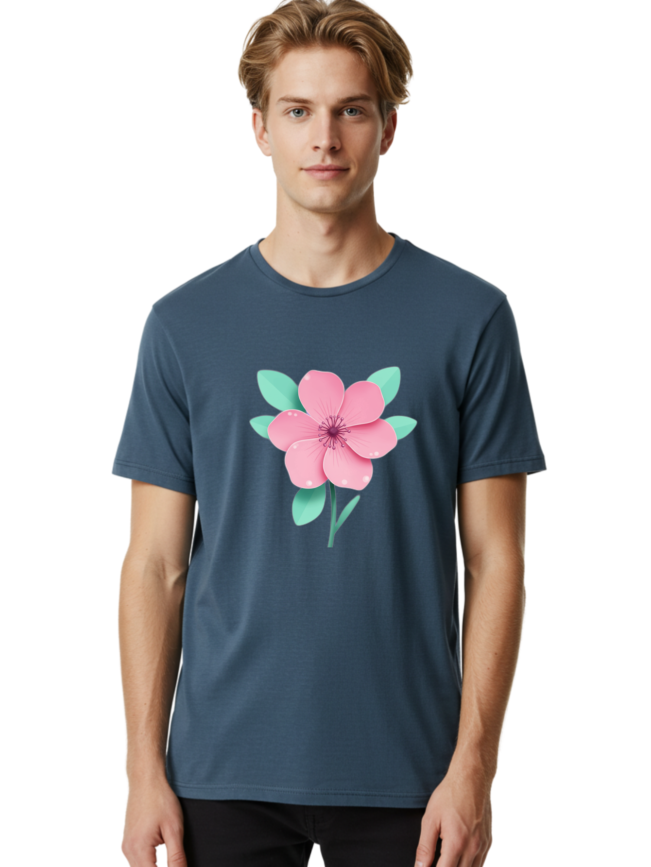 Pink-Flower Men'S Graphic Tee, 100% Cotton, Comfortable Casual Summer Wear, Machine Washable, Vintage Camera, Old Camera, Antique Camera, Black Camera, Classic Photography, Photography Equipment, Nostalgic Device, Film Camera, Camera Art Bag957