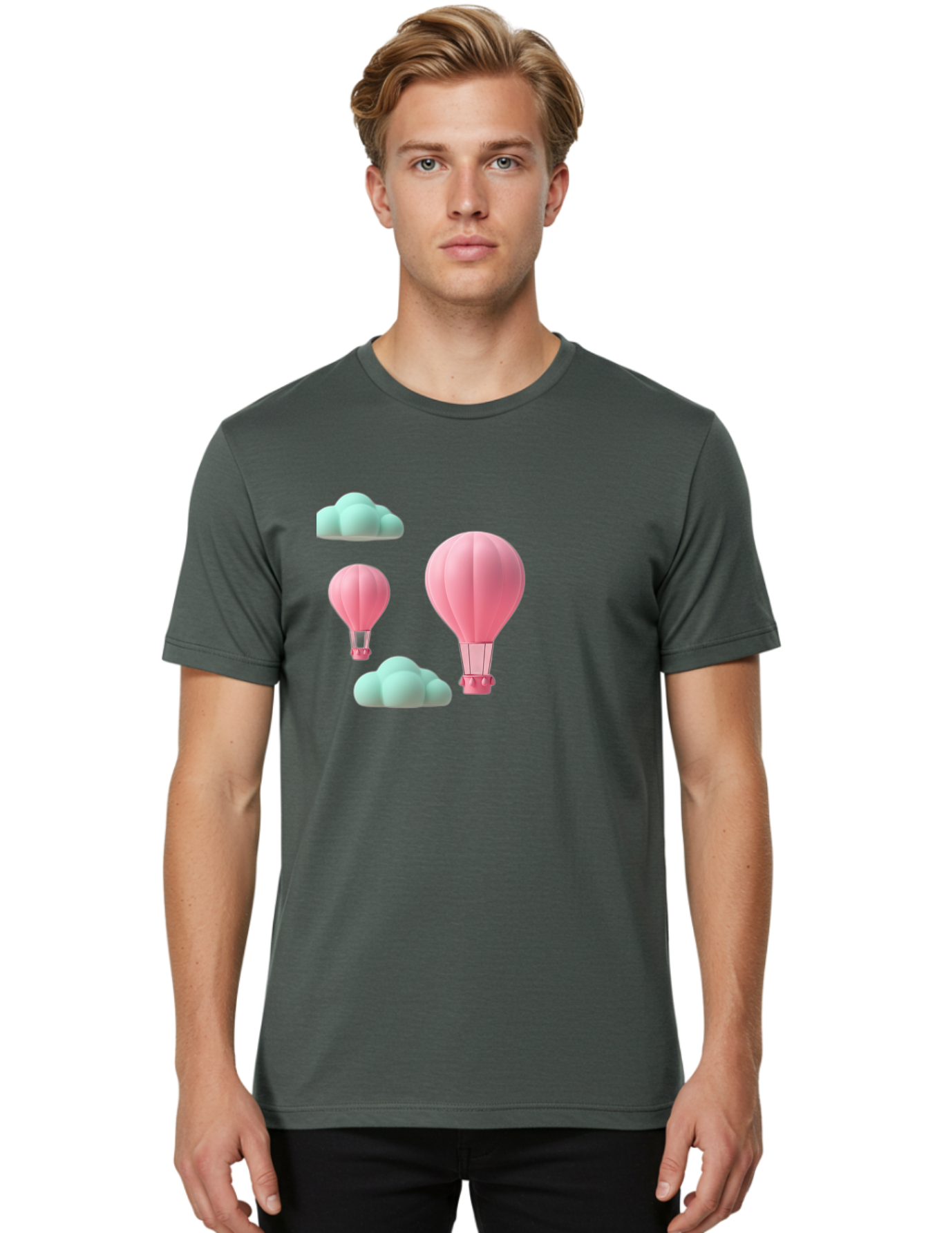 Pink-Hot-Air-Balloons Men'S Graphic Tee, 100% Cotton, Comfortable Casual Summer Wear, Machine Washable, Vintage Camera, Old Camera, Antique Camera, Black Camera, Classic Photography, Photography Equipment, Nostalgic Device, Film Camera, Bag958