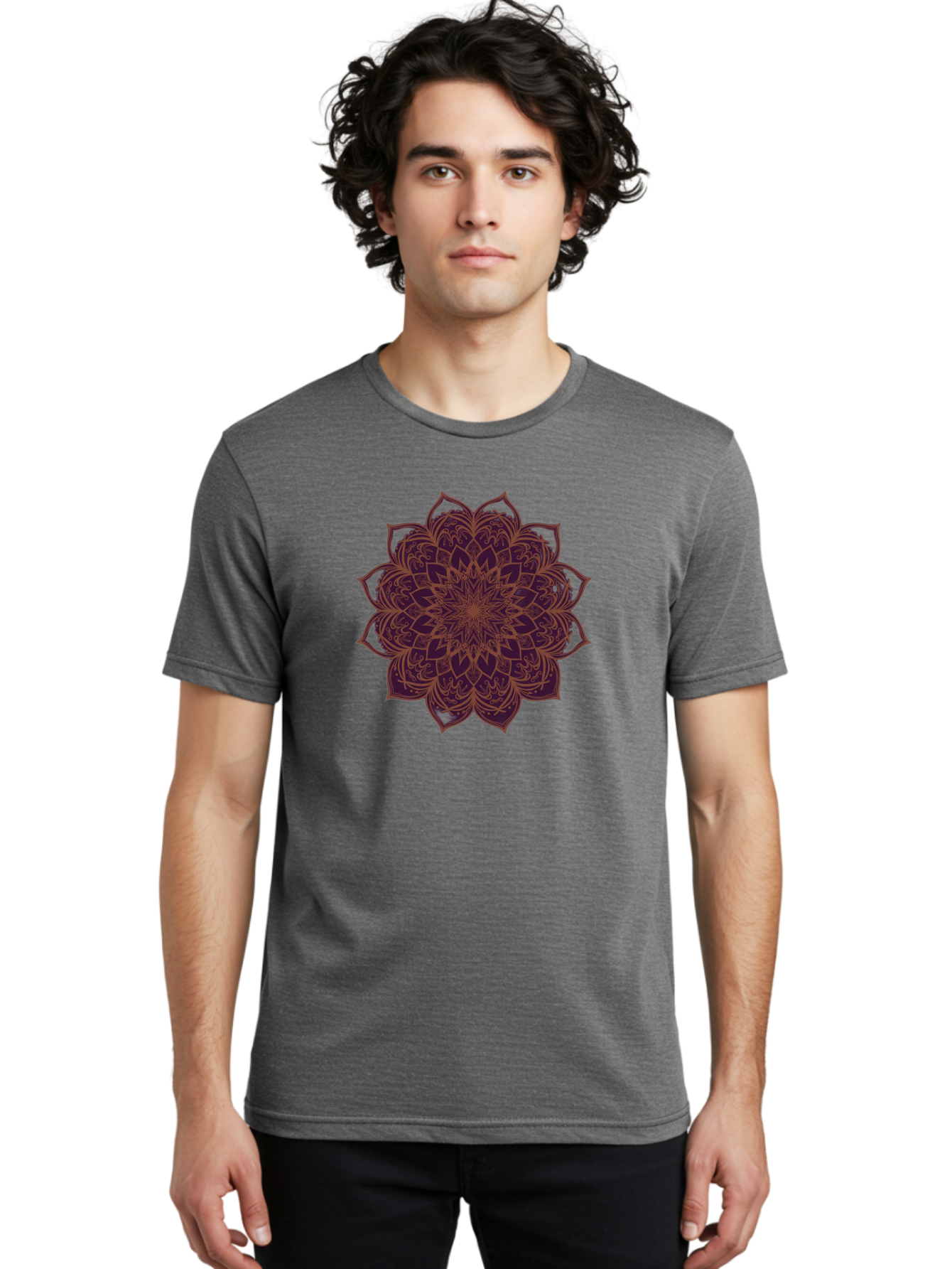 Purple-Mandala Men'S Graphic Tee, 100% Cotton, Comfortable Casual Summer Wear, Machine Washable, Vintage Camera, Old Camera, Antique Camera, Black Camera, Classic Photography, Photography Equipment, Nostalgic Device, Film Camera, Camera Art Bag992