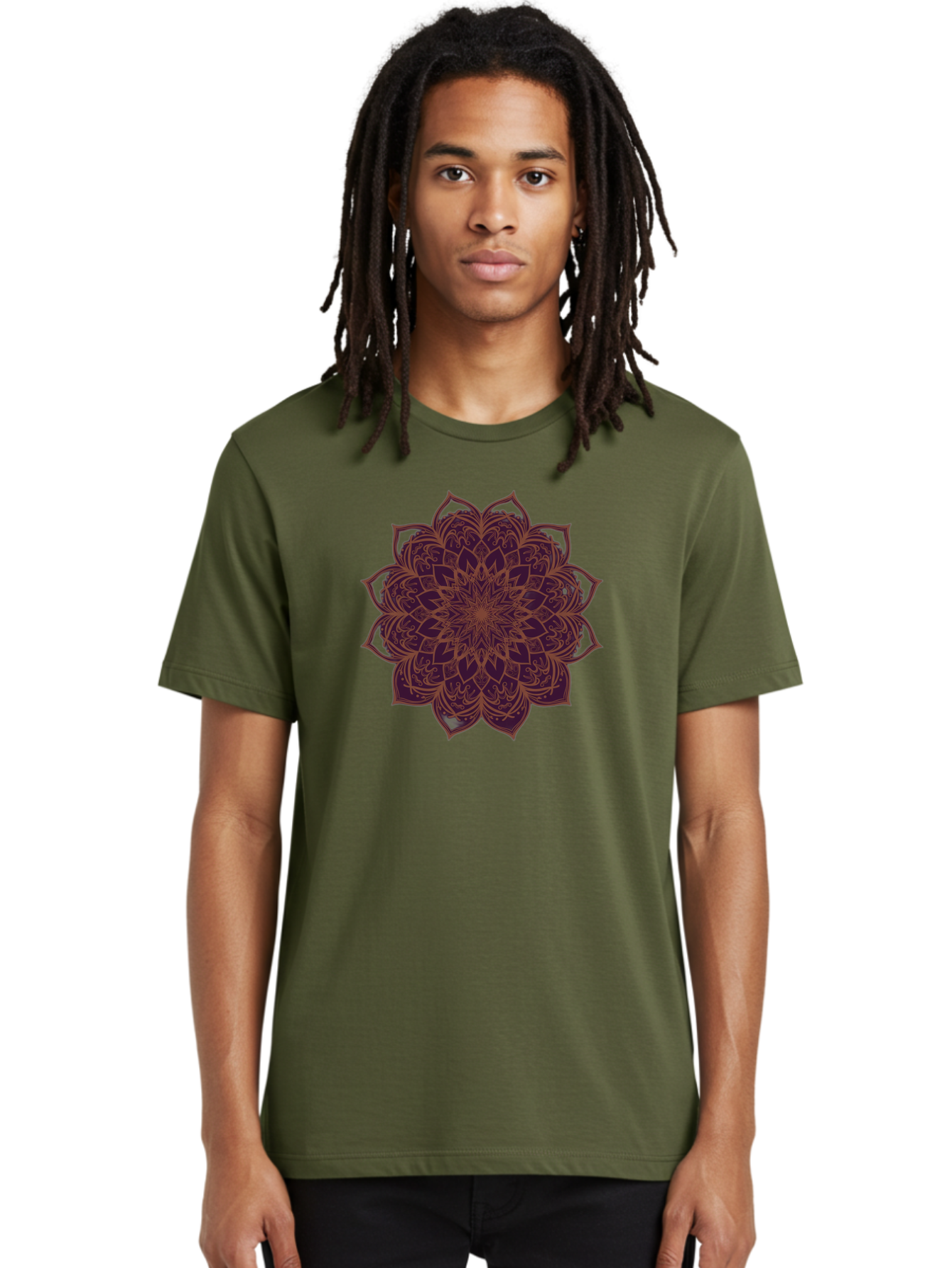 Purple-Mandala Men'S Graphic Tee, 100% Cotton, Comfortable Casual Summer Wear, Machine Washable, Vintage Camera, Old Camera, Antique Camera, Black Camera, Classic Photography, Photography Equipment, Nostalgic Device, Film Camera, Camera Art Bag992