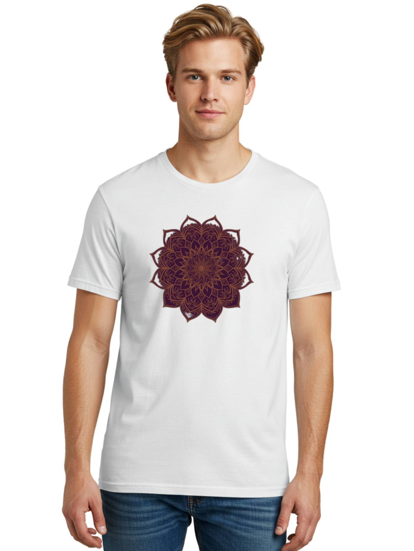 Purple-Mandala Men'S Graphic Tee, 100% Cotton, Comfortable Casual Summer Wear, Machine Washable, Vintage Camera, Old Camera, Antique Camera, Black Camera, Classic Photography, Photography Equipment, Nostalgic Device, Film Camera, Camera Art Bag992