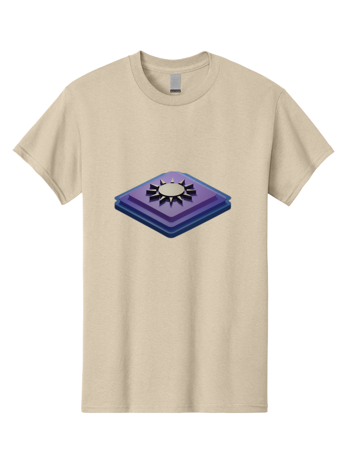 Purple-Square-With-Sun Men'S Graphic Tee, 100% Cotton, Comfortable Casual Summer Wear, Machine Washable, Vintage Camera, Old Camera, Antique Camera, Black Camera, Classic Photography, Photography Equipment, Nostalgic Device, Film Camera, Bag997