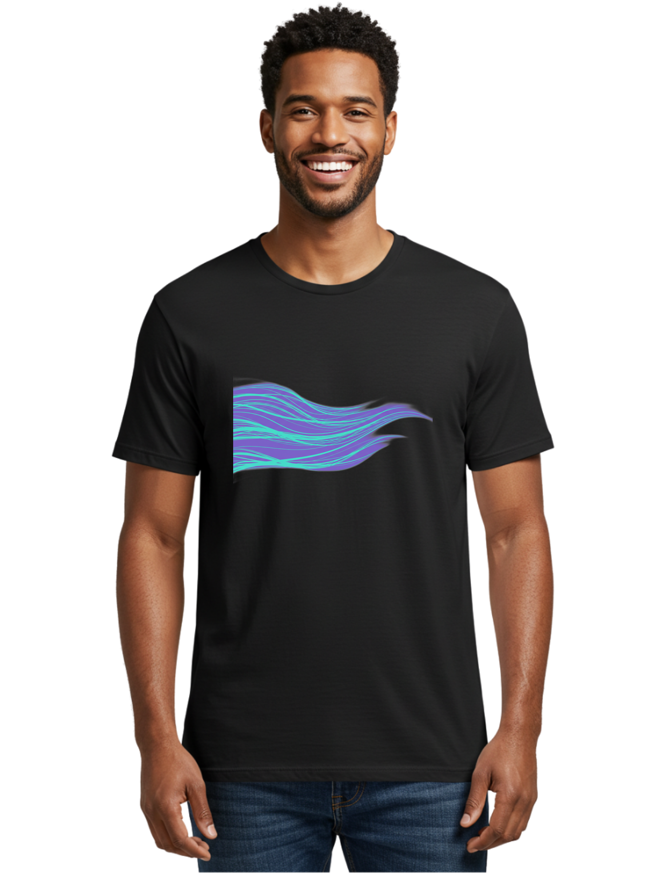 Purple-Wave-Lines Men'S Graphic Tee, 100% Cotton, Comfortable Casual Summer Wear, Machine Washable, Vintage Camera, Old Camera, Antique Camera, Black Camera, Classic Photography, Photography Equipment, Nostalgic Device, Film Camera, Camera Art Bag998