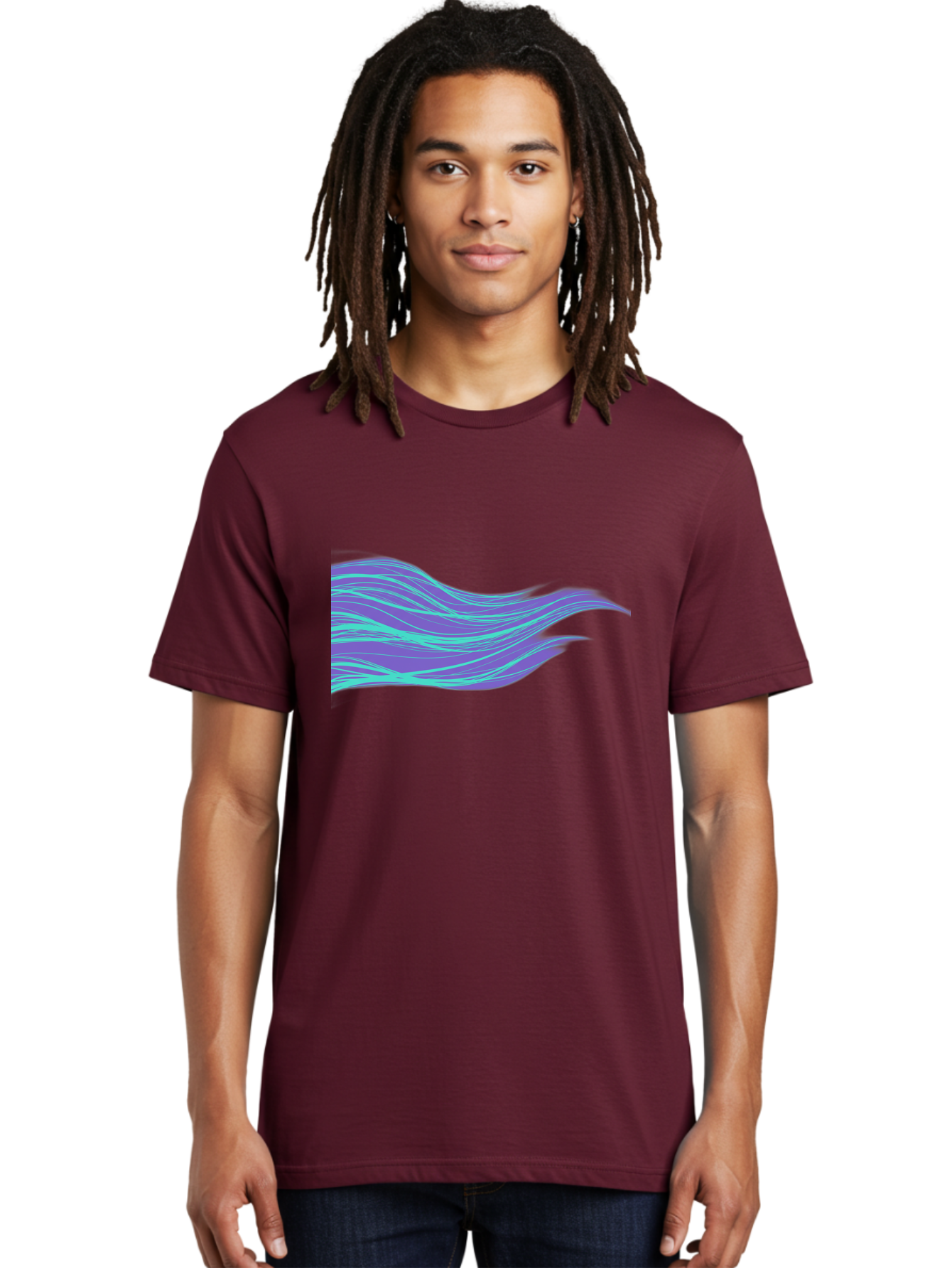 Purple-Wave-Lines Men'S Graphic Tee, 100% Cotton, Comfortable Casual Summer Wear, Machine Washable, Vintage Camera, Old Camera, Antique Camera, Black Camera, Classic Photography, Photography Equipment, Nostalgic Device, Film Camera, Camera Art Bag998