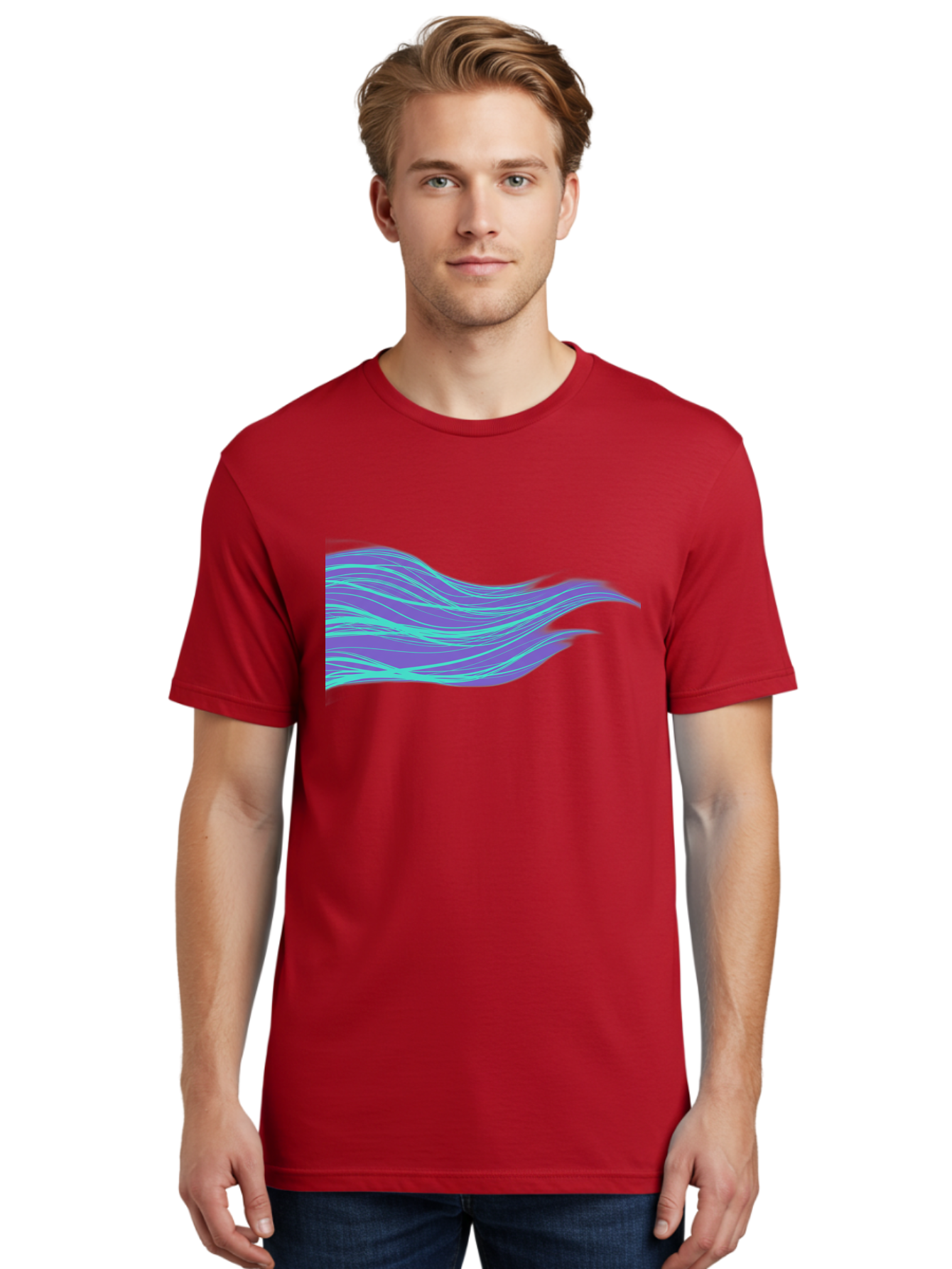 Purple-Wave-Lines Men'S Graphic Tee, 100% Cotton, Comfortable Casual Summer Wear, Machine Washable, Vintage Camera, Old Camera, Antique Camera, Black Camera, Classic Photography, Photography Equipment, Nostalgic Device, Film Camera, Camera Art Bag998