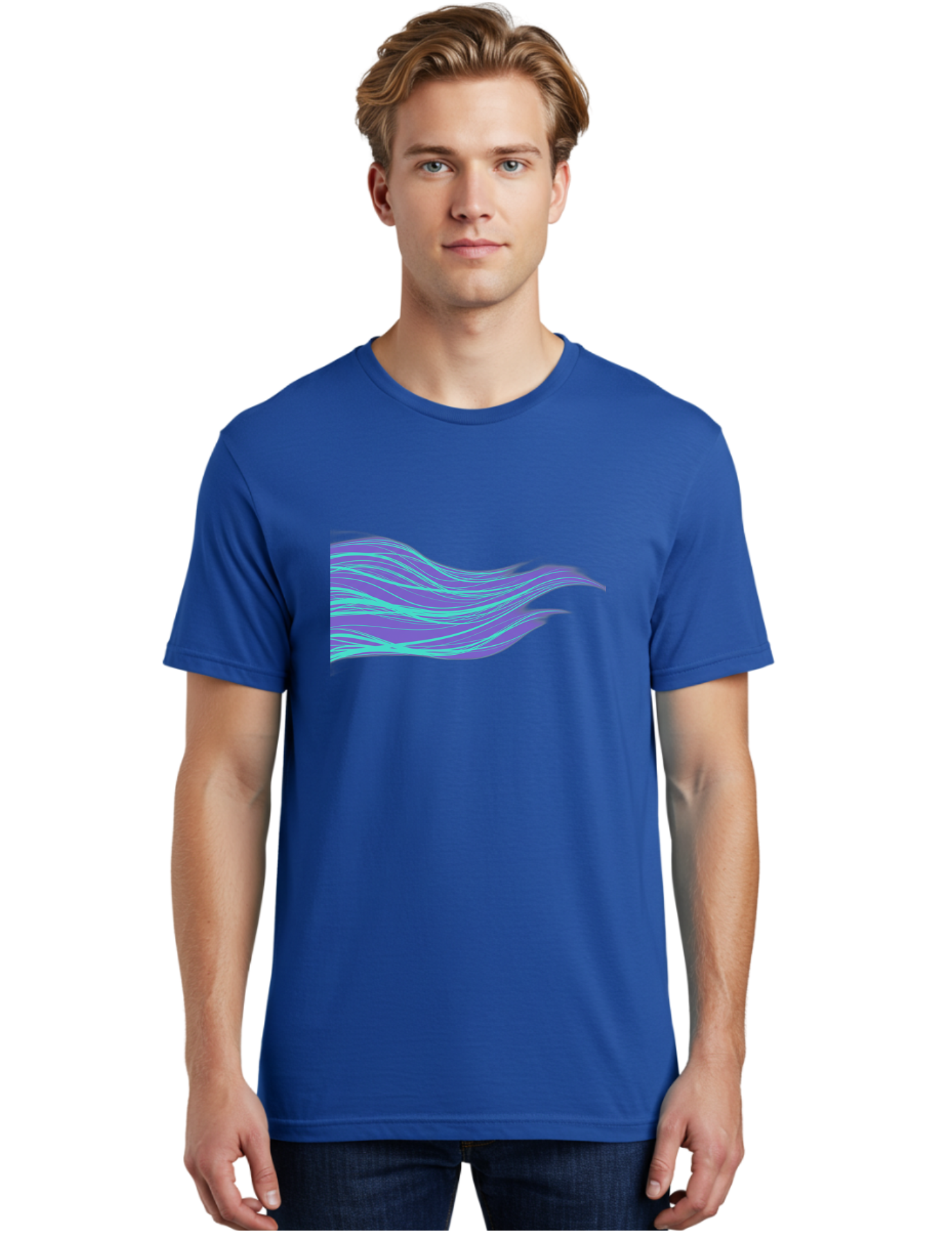 Purple-Wave-Lines Men'S Graphic Tee, 100% Cotton, Comfortable Casual Summer Wear, Machine Washable, Vintage Camera, Old Camera, Antique Camera, Black Camera, Classic Photography, Photography Equipment, Nostalgic Device, Film Camera, Camera Art Bag998