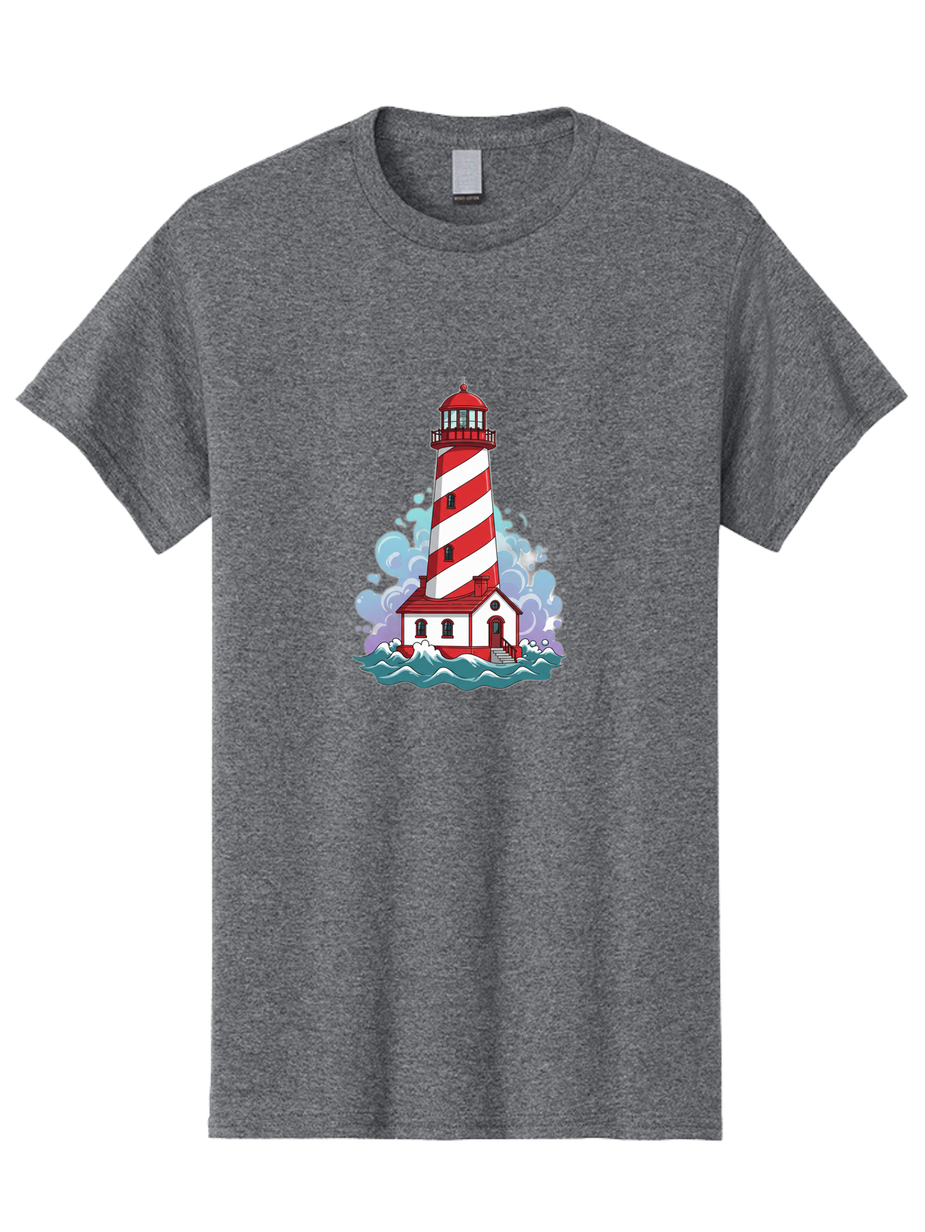 Red-And-White-Lighthouse Men'S Graphic Tee, 100% Cotton, Comfortable Casual Summer Wear, Machine Washable, Vintage Camera, Old Camera, Antique Camera, Black Camera, Classic Photography, Photography Equipment, Nostalgic Device, Film Camera, Bah012