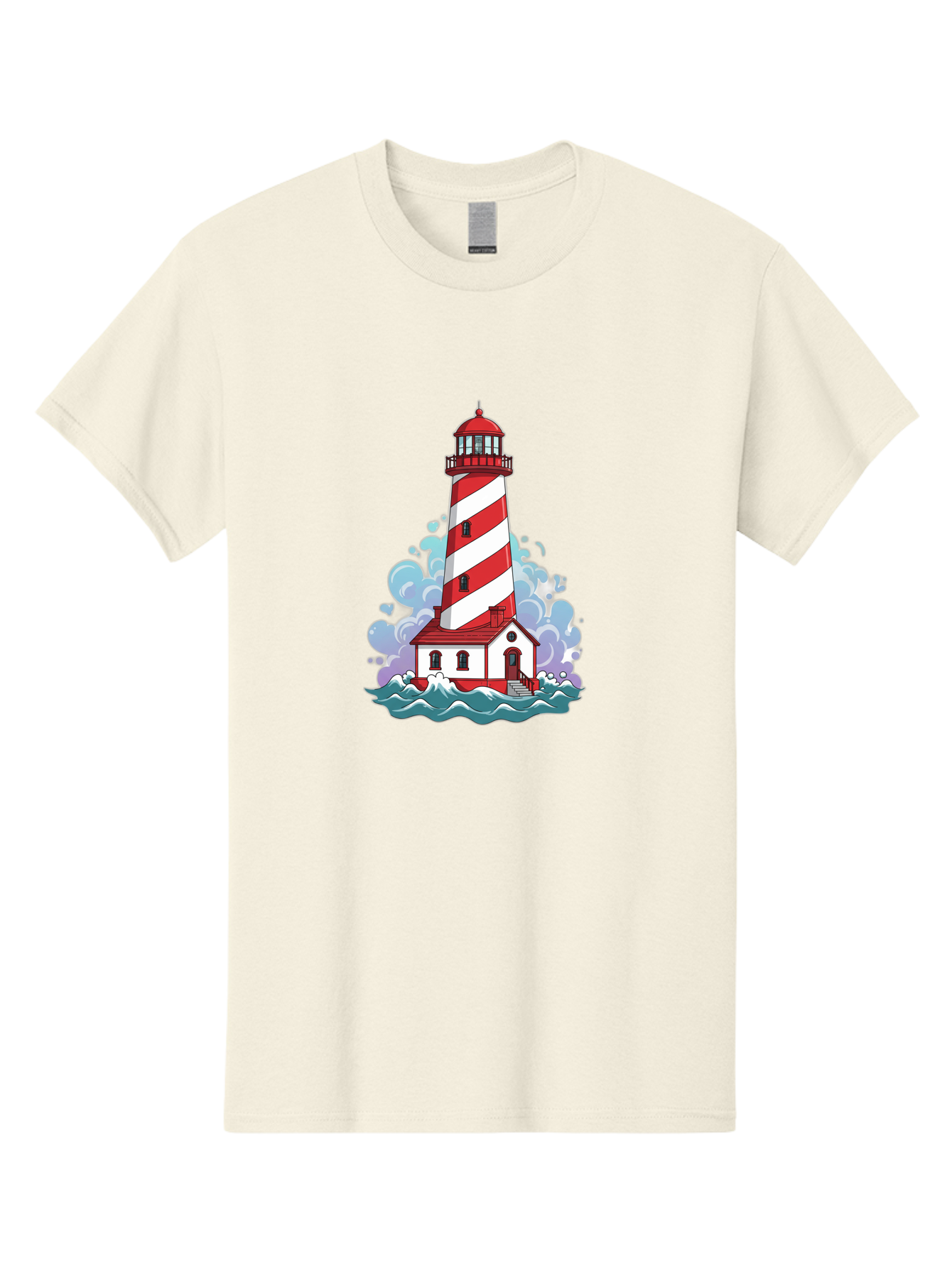 Red-And-White-Lighthouse Men'S Graphic Tee, 100% Cotton, Comfortable Casual Summer Wear, Machine Washable, Vintage Camera, Old Camera, Antique Camera, Black Camera, Classic Photography, Photography Equipment, Nostalgic Device, Film Camera, Bah012