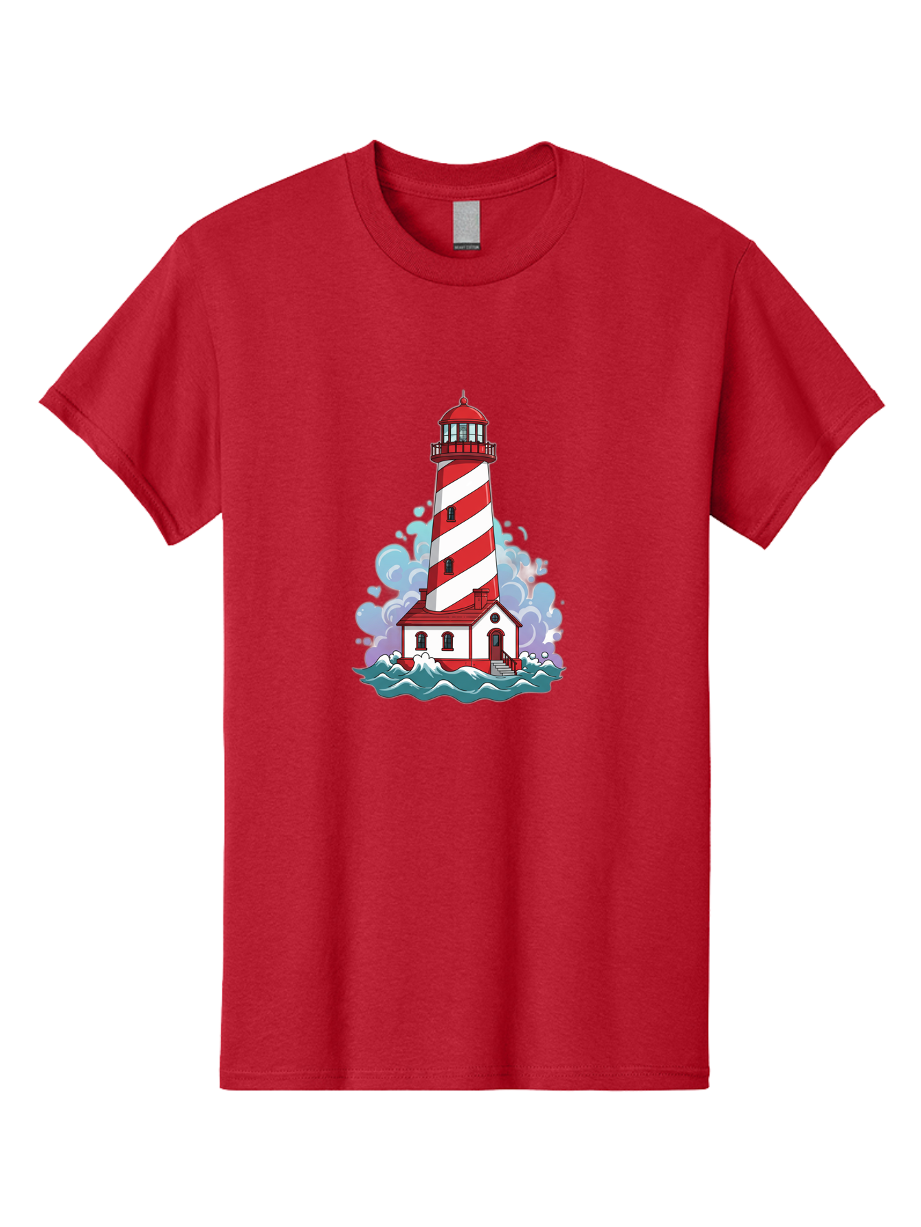 Red-And-White-Lighthouse Men'S Graphic Tee, 100% Cotton, Comfortable Casual Summer Wear, Machine Washable, Vintage Camera, Old Camera, Antique Camera, Black Camera, Classic Photography, Photography Equipment, Nostalgic Device, Film Camera, Bah012