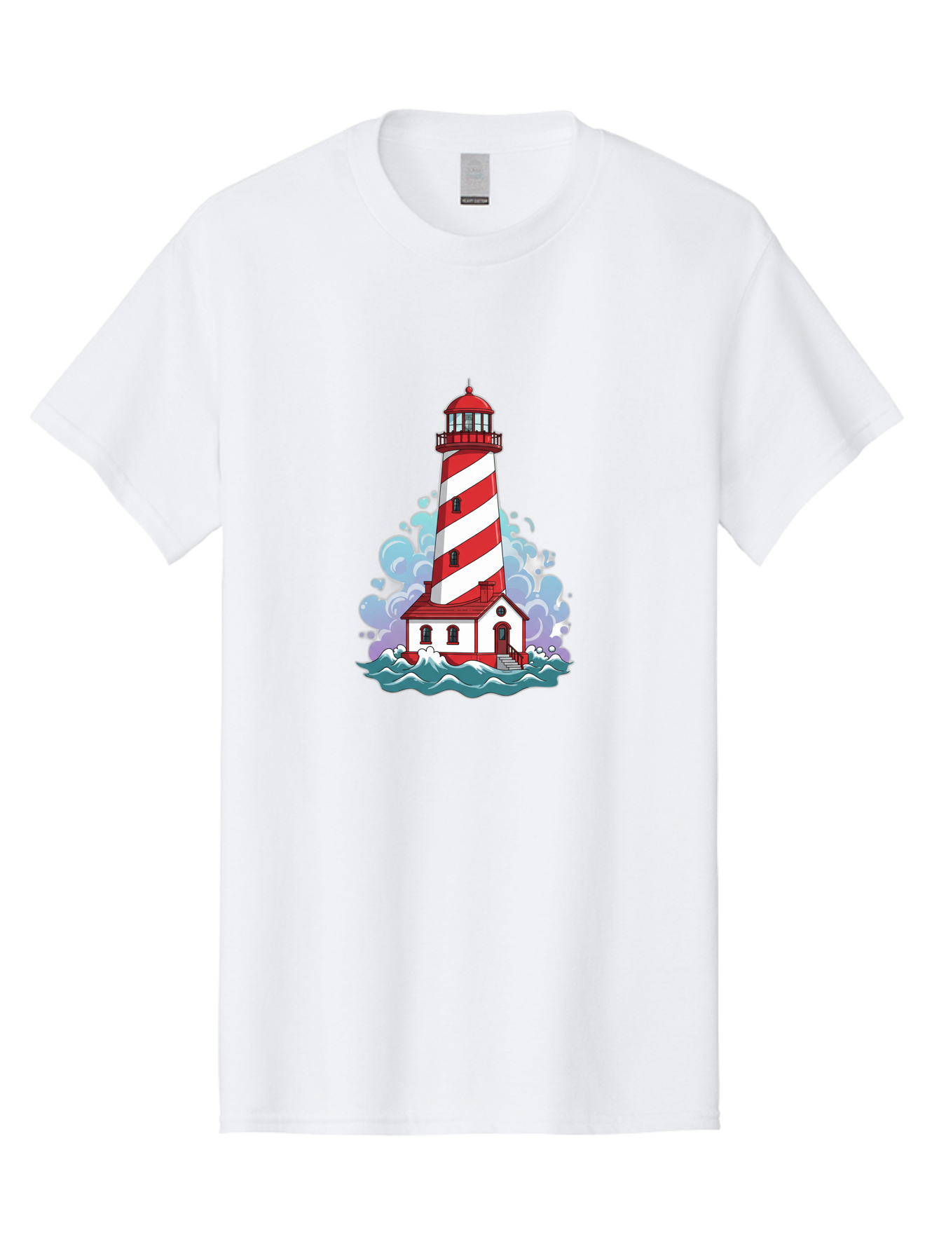 Red-And-White-Lighthouse Men'S Graphic Tee, 100% Cotton, Comfortable Casual Summer Wear, Machine Washable, Vintage Camera, Old Camera, Antique Camera, Black Camera, Classic Photography, Photography Equipment, Nostalgic Device, Film Camera, Bah012
