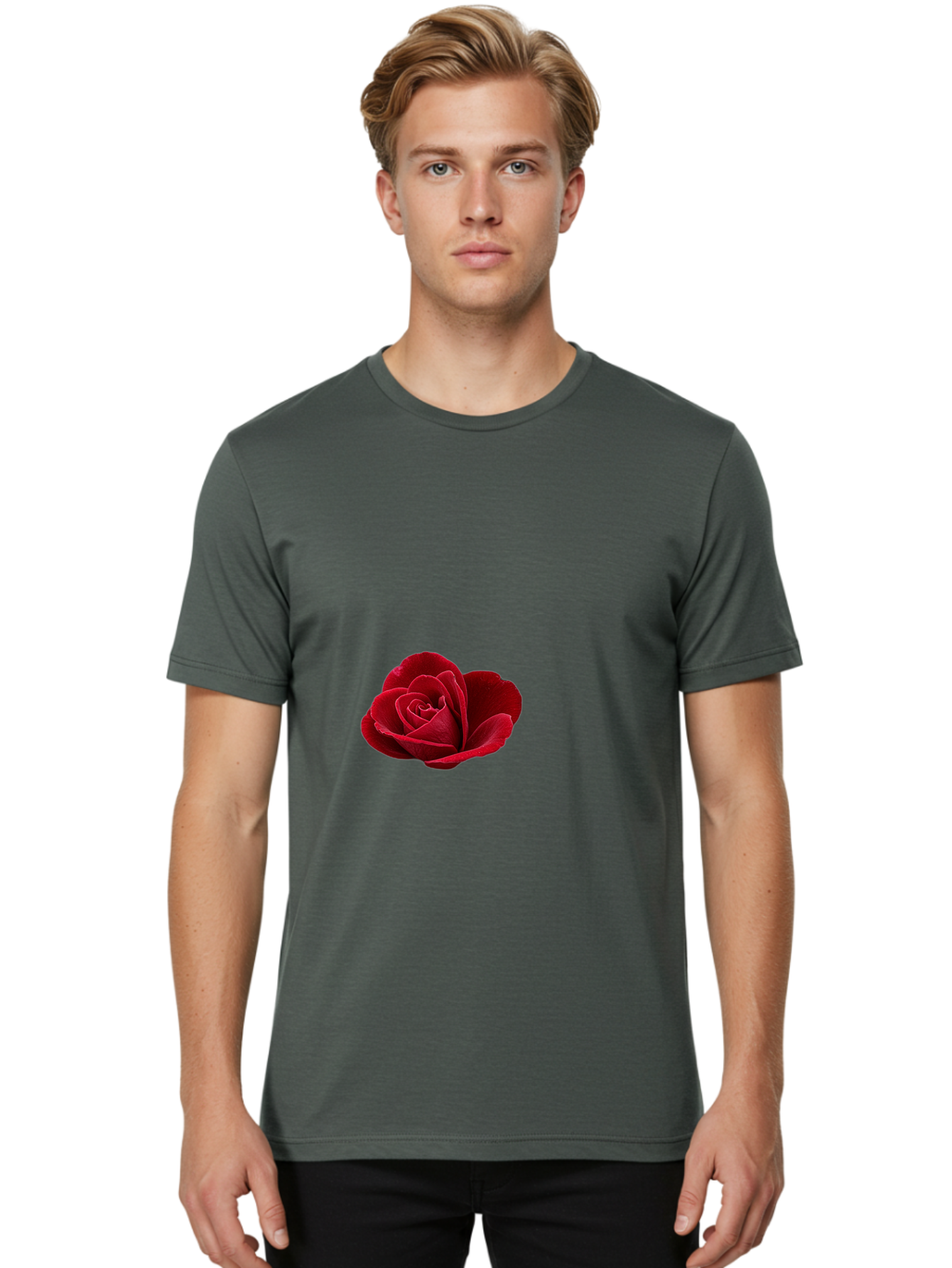 Red-Rose Men'S Graphic Tee, 100% Cotton, Comfortable Casual Summer Wear, Machine Washable, Vintage Camera, Old Camera, Antique Camera, Black Camera, Classic Photography, Photography Equipment, Nostalgic Device, Film Camera, Camera Art Bah021
