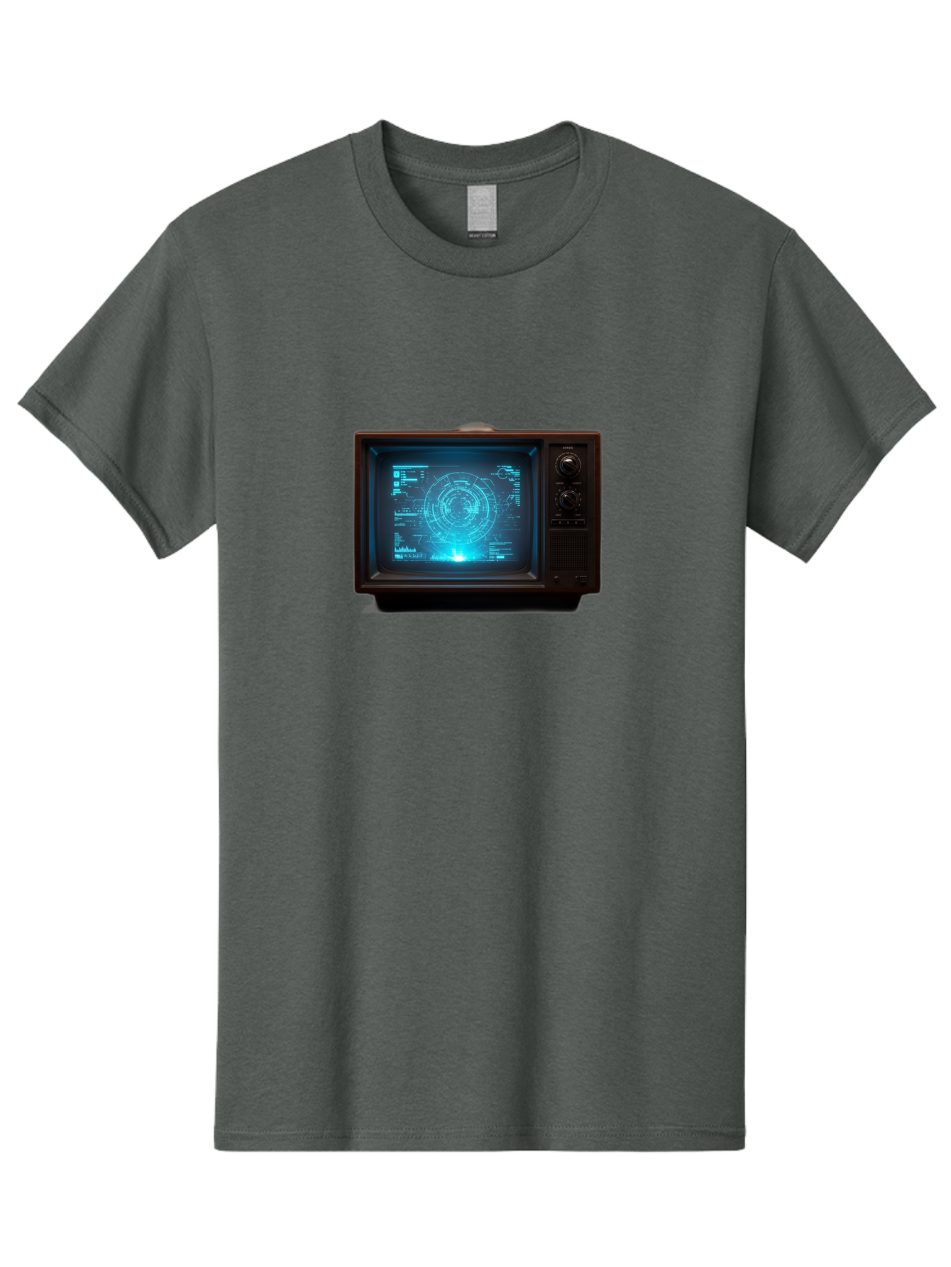 Retro-Tv-With-Radar-Screen Men'S Graphic Tee, 100% Cotton, Comfortable Casual Summer Wear, Machine Washable, Vintage Camera, Old Camera, Antique Camera, Black Camera, Classic Photography, Photography Equipment, Nostalgic Device, Film Camera, Bah025