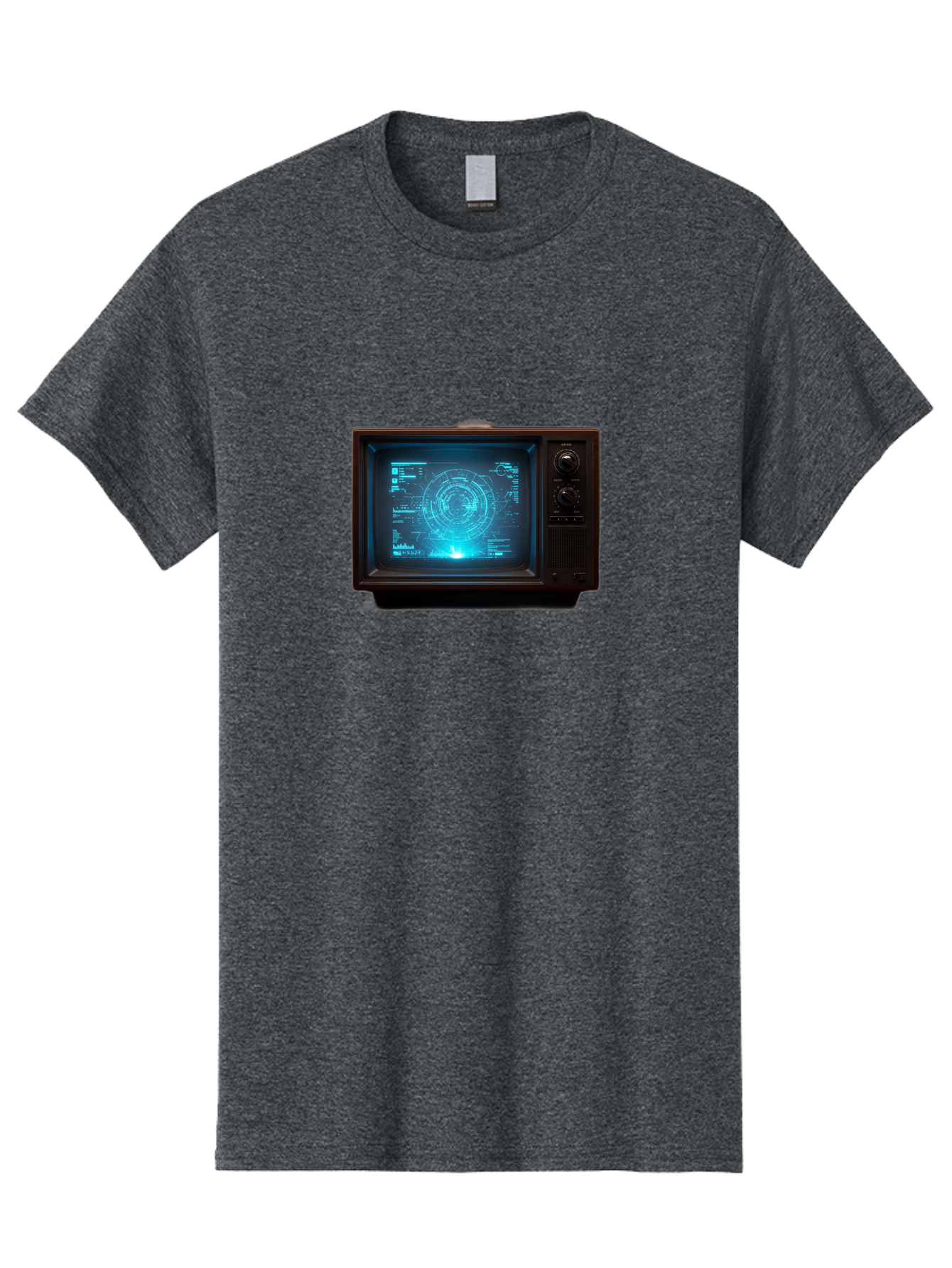 Retro-Tv-With-Radar-Screen Men'S Graphic Tee, 100% Cotton, Comfortable Casual Summer Wear, Machine Washable, Vintage Camera, Old Camera, Antique Camera, Black Camera, Classic Photography, Photography Equipment, Nostalgic Device, Film Camera, Bah025