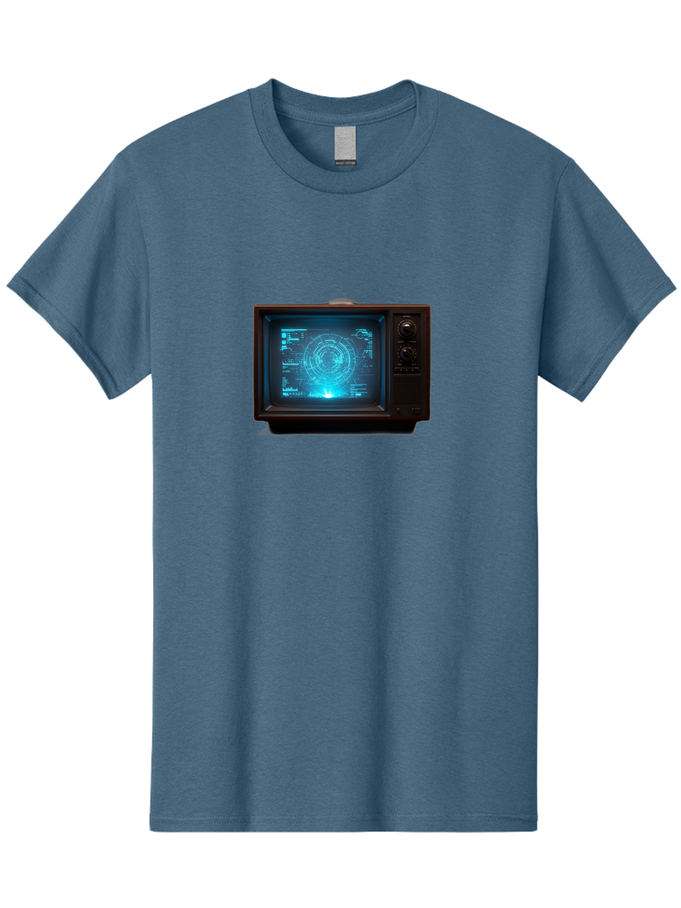 Retro-Tv-With-Radar-Screen Men'S Graphic Tee, 100% Cotton, Comfortable Casual Summer Wear, Machine Washable, Vintage Camera, Old Camera, Antique Camera, Black Camera, Classic Photography, Photography Equipment, Nostalgic Device, Film Camera, Bah025
