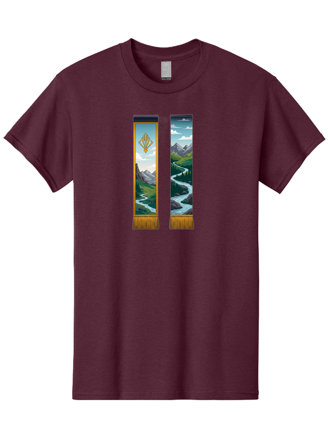 River-Landscape-Banners Men'S Graphic Tee, 100% Cotton, Comfortable Casual Summer Wear, Machine Washable, Vintage Camera, Old Camera, Antique Camera, Black Camera, Classic Photography, Photography Equipment, Nostalgic Device, Film Camera, Bah026