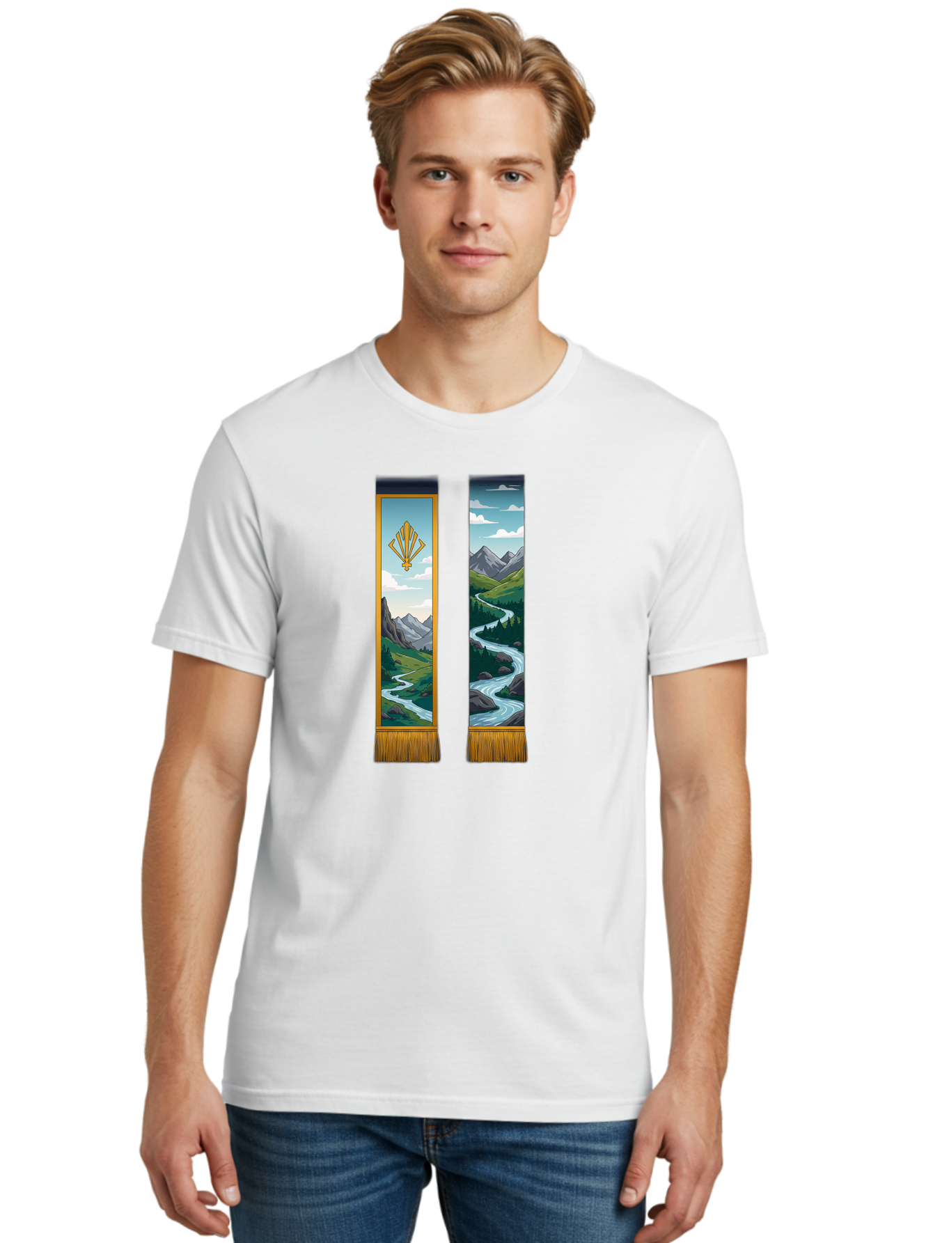 River-Landscape-Banners Men'S Graphic Tee, 100% Cotton, Comfortable Casual Summer Wear, Machine Washable, Vintage Camera, Old Camera, Antique Camera, Black Camera, Classic Photography, Photography Equipment, Nostalgic Device, Film Camera, Bah026
