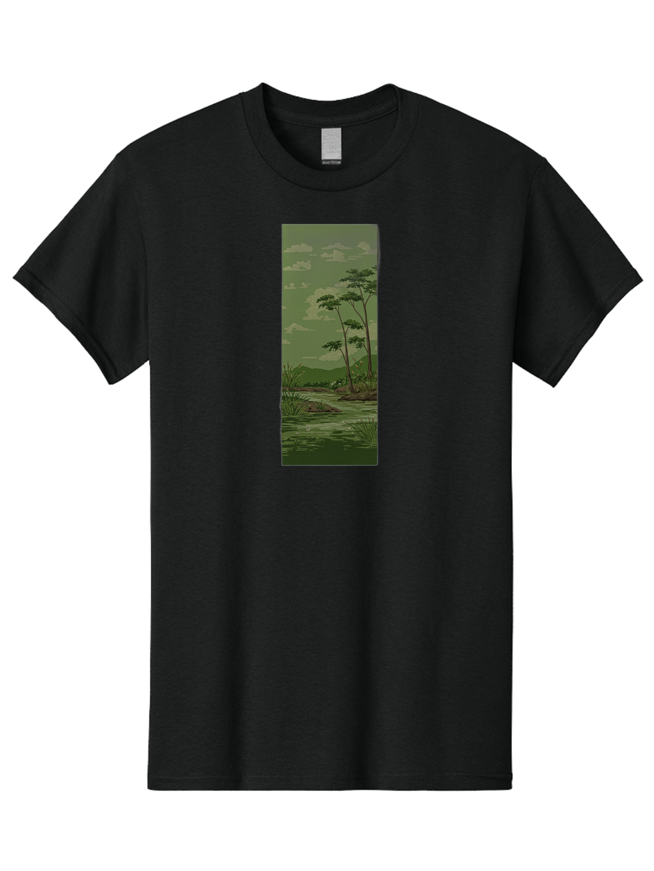 River-Landscape Men'S Graphic Tee, 100% Cotton, Comfortable Casual Summer Wear, Machine Washable, Vintage Camera, Old Camera, Antique Camera, Black Camera, Classic Photography, Photography Equipment, Nostalgic Device, Film Camera, Camera Art Bah027