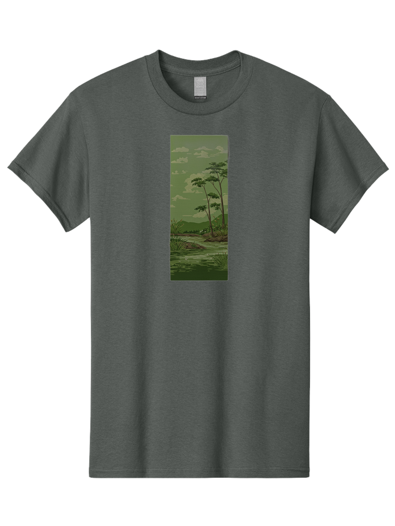 River-Landscape Men'S Graphic Tee, 100% Cotton, Comfortable Casual Summer Wear, Machine Washable, Vintage Camera, Old Camera, Antique Camera, Black Camera, Classic Photography, Photography Equipment, Nostalgic Device, Film Camera, Camera Art Bah027