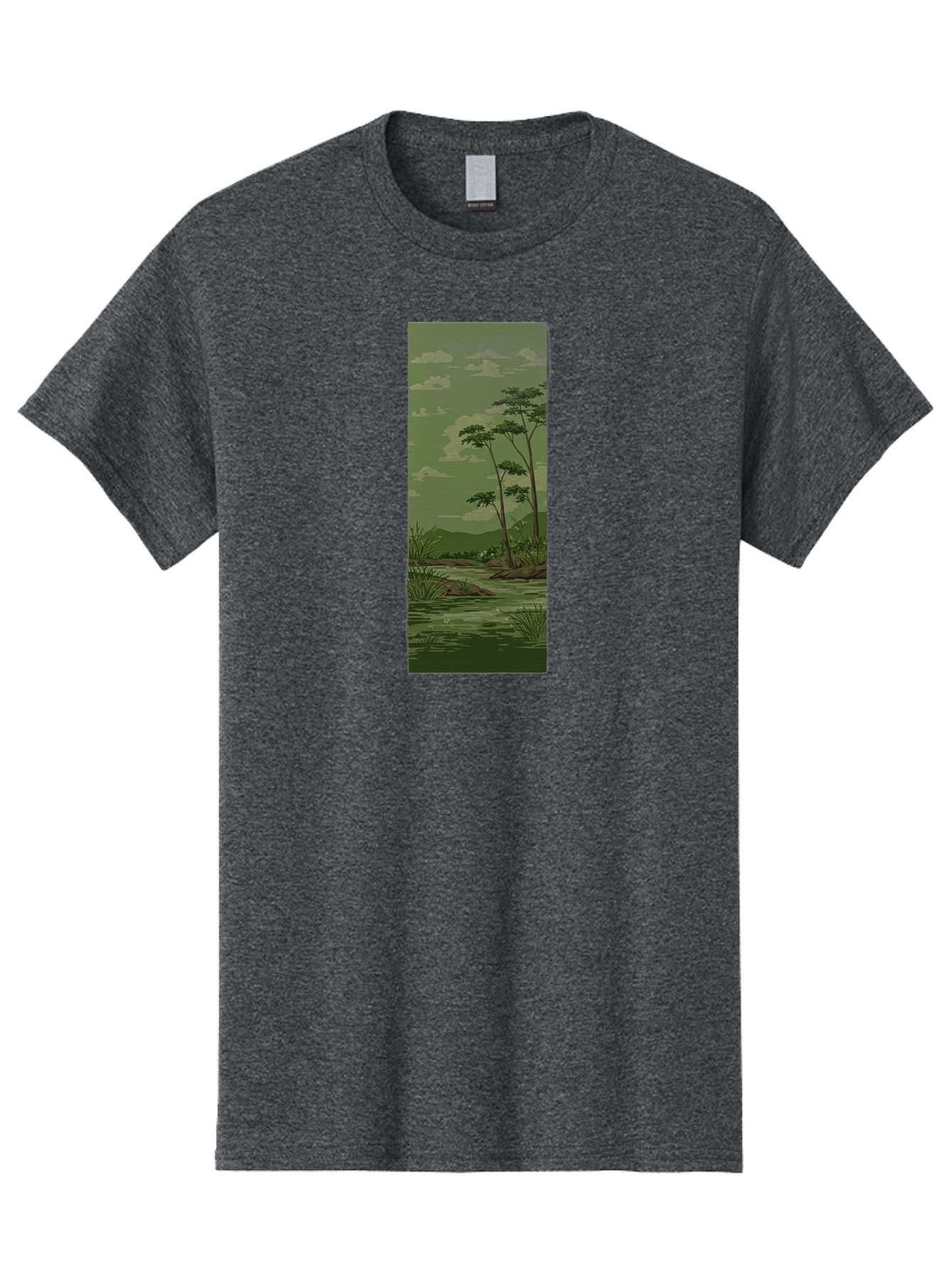 River-Landscape Men'S Graphic Tee, 100% Cotton, Comfortable Casual Summer Wear, Machine Washable, Vintage Camera, Old Camera, Antique Camera, Black Camera, Classic Photography, Photography Equipment, Nostalgic Device, Film Camera, Camera Art Bah027