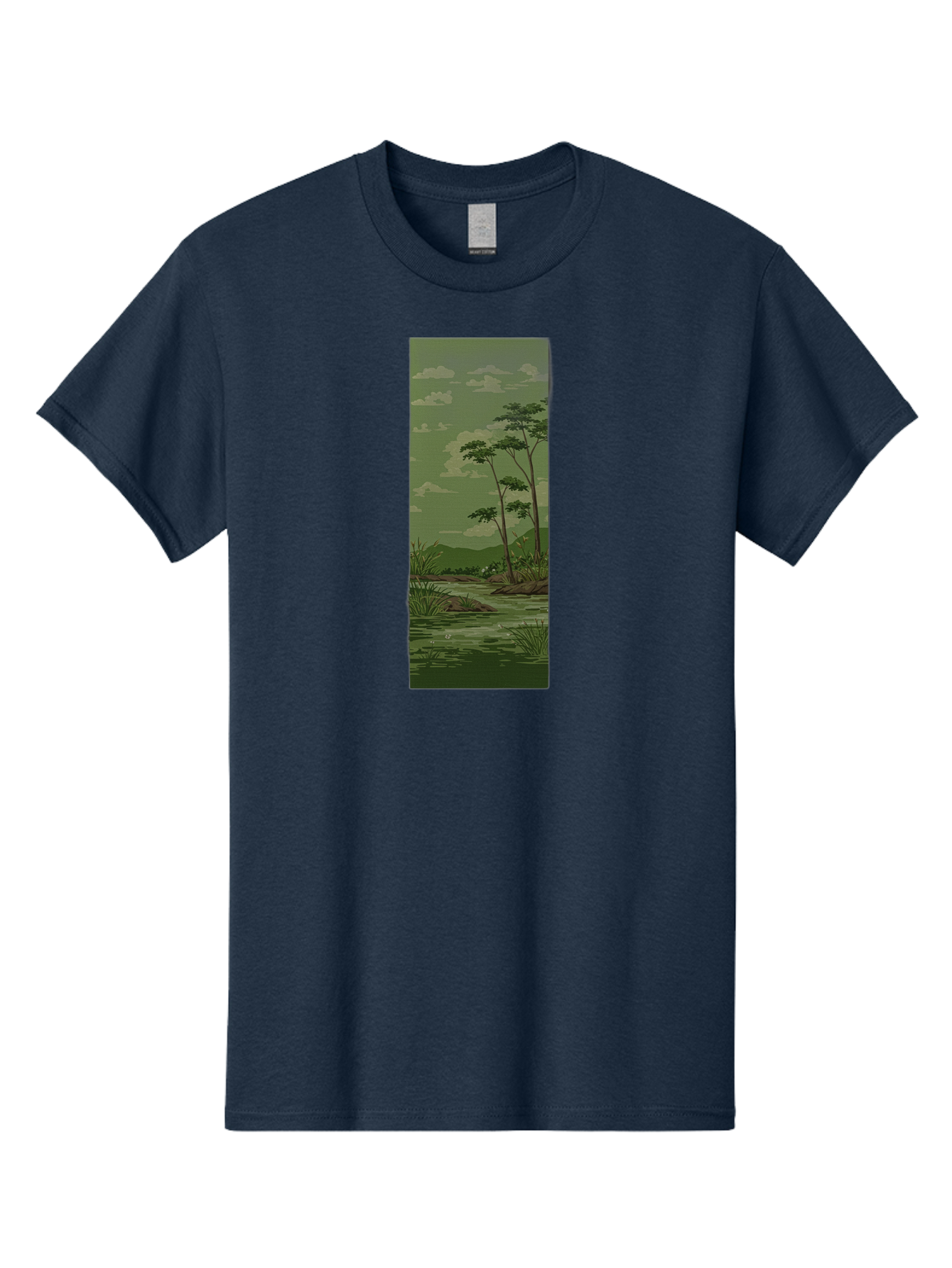 River-Landscape Men'S Graphic Tee, 100% Cotton, Comfortable Casual Summer Wear, Machine Washable, Vintage Camera, Old Camera, Antique Camera, Black Camera, Classic Photography, Photography Equipment, Nostalgic Device, Film Camera, Camera Art Bah027